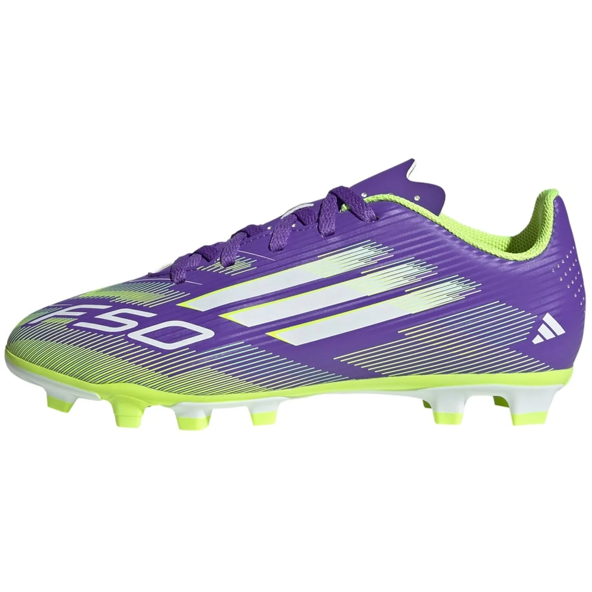ADIDAS F50 CLUB FG/MG J PURRUS/FTWWHT/LUCLEM – Bild 3