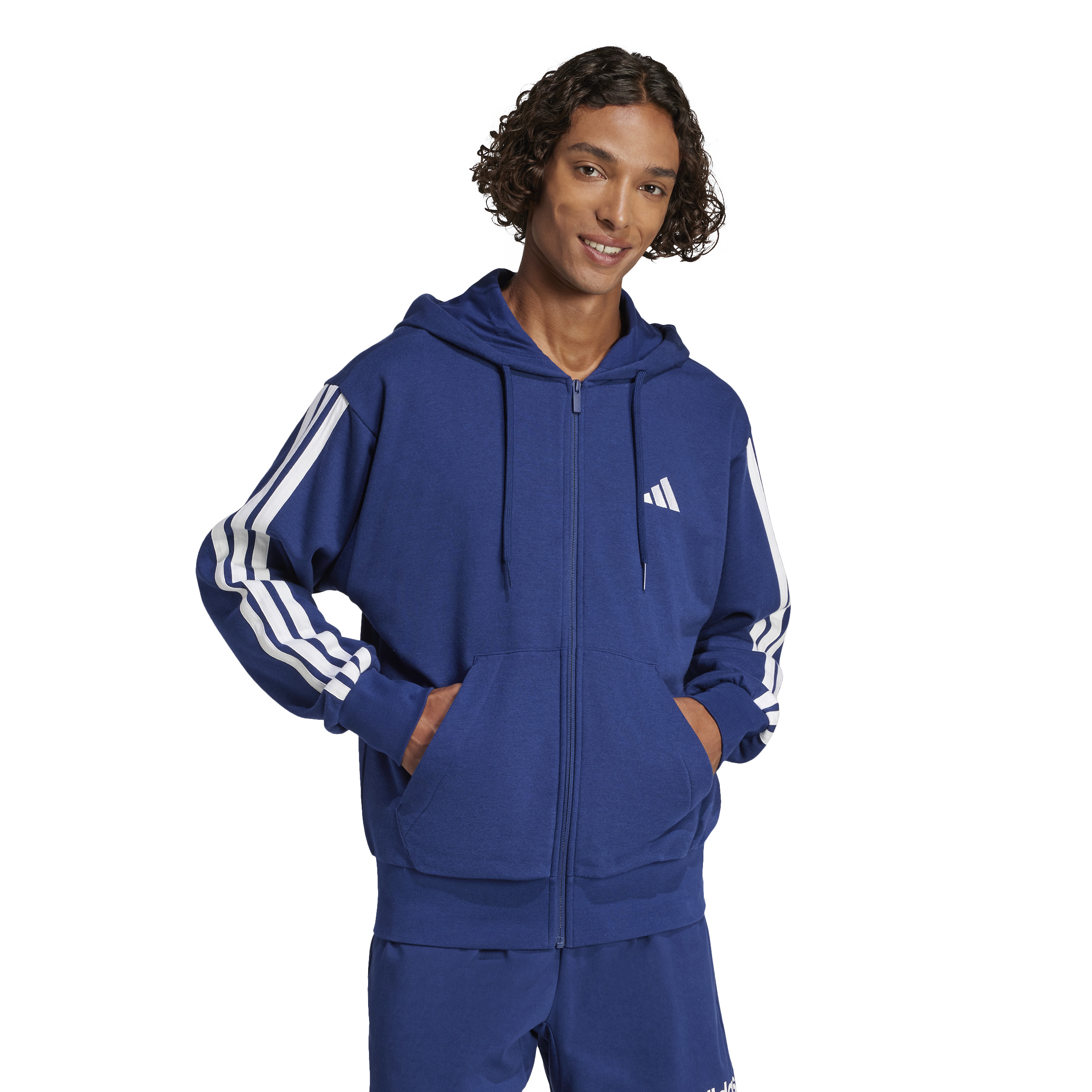 ADIDAS M 3S FT FZ HD DKBLUE/WHITE – Bild 3