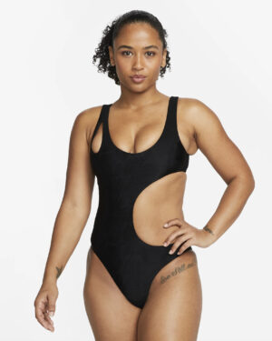 NIKE SWIM CUTOUT ONE PIECE BLACK