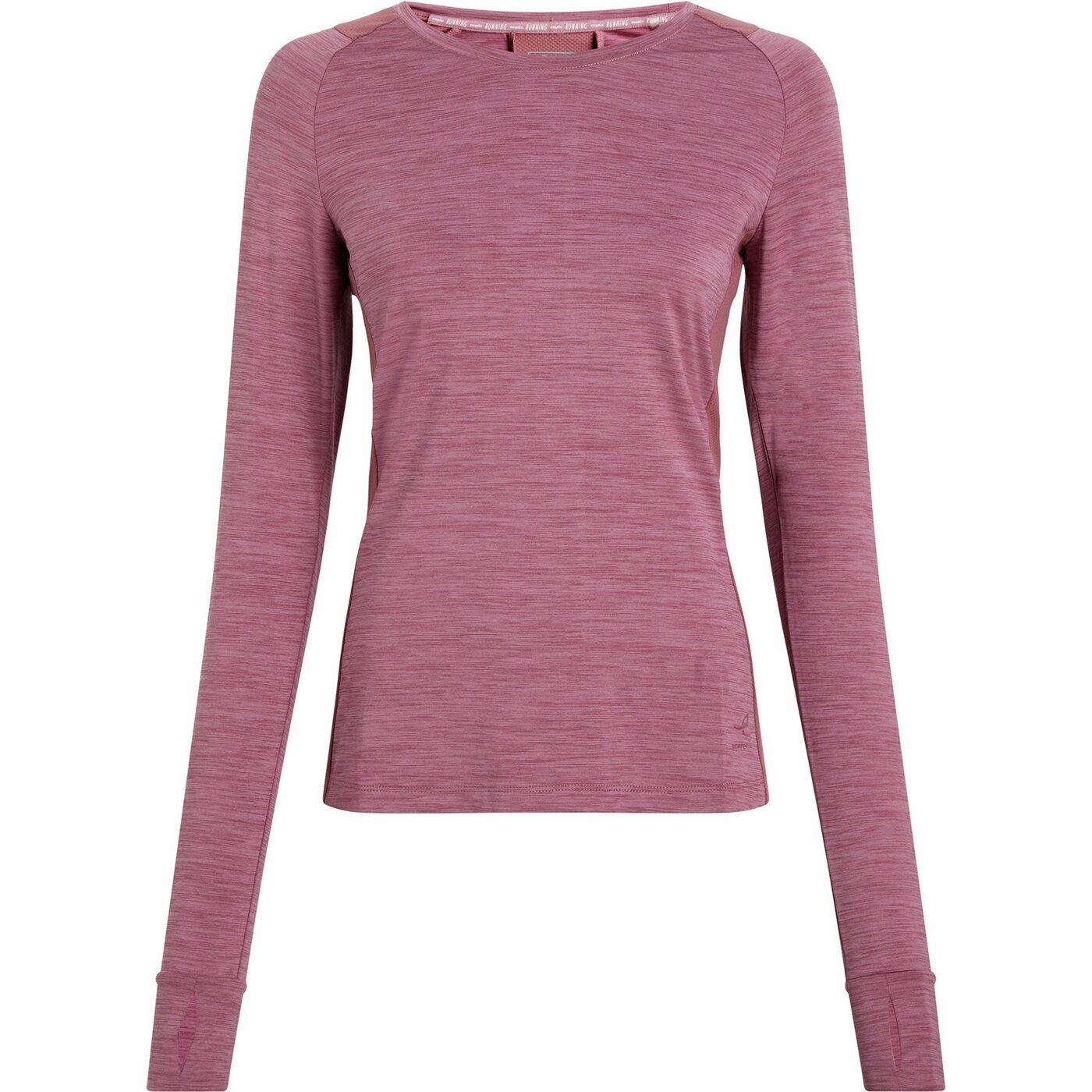 ENERGETICS Da.-Langarmshirt Evii L/S W MELANGE/RED WINE/VIO