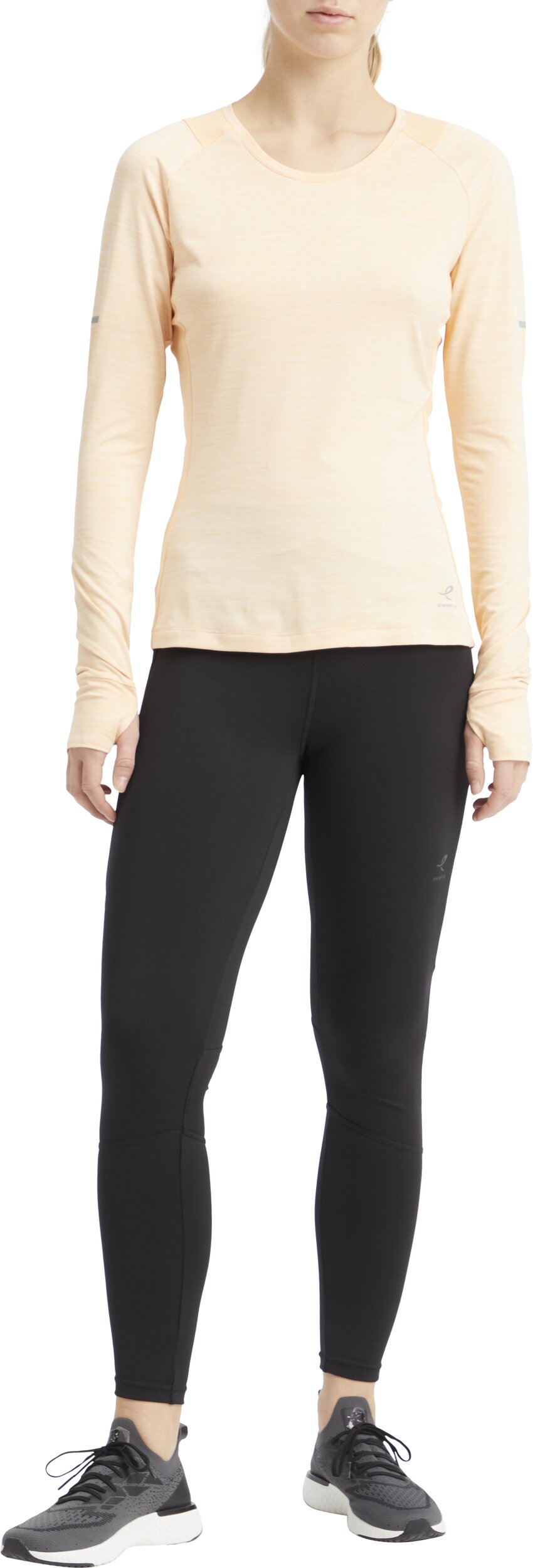 ENERGETICS Da.-Langarmshirt Evii L/S W MELANGE/ORANGE LIGHT – Bild 2