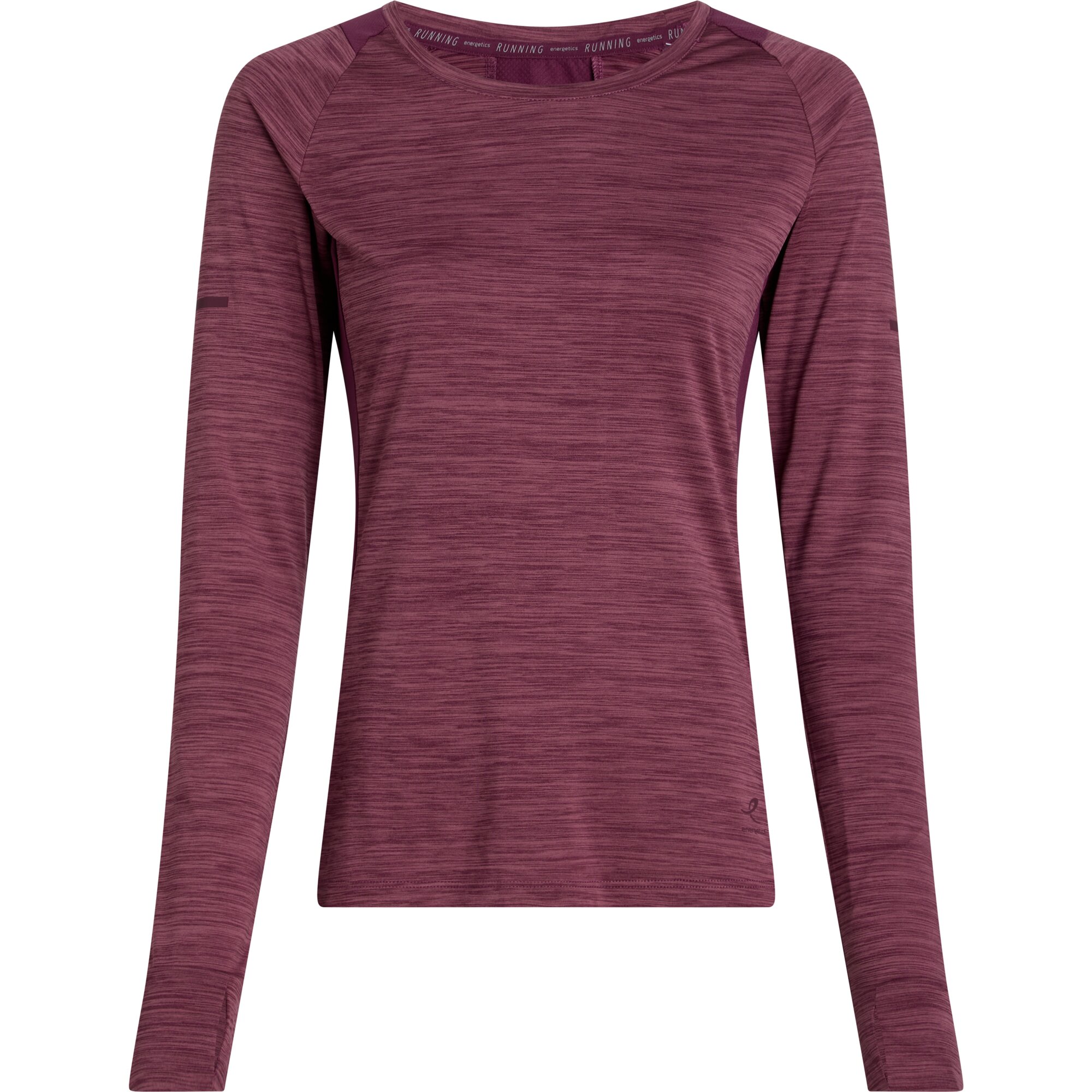 ENERGETICS Da.-Langarmshirt Evii L/S W MELANGE/RED WINE/RED