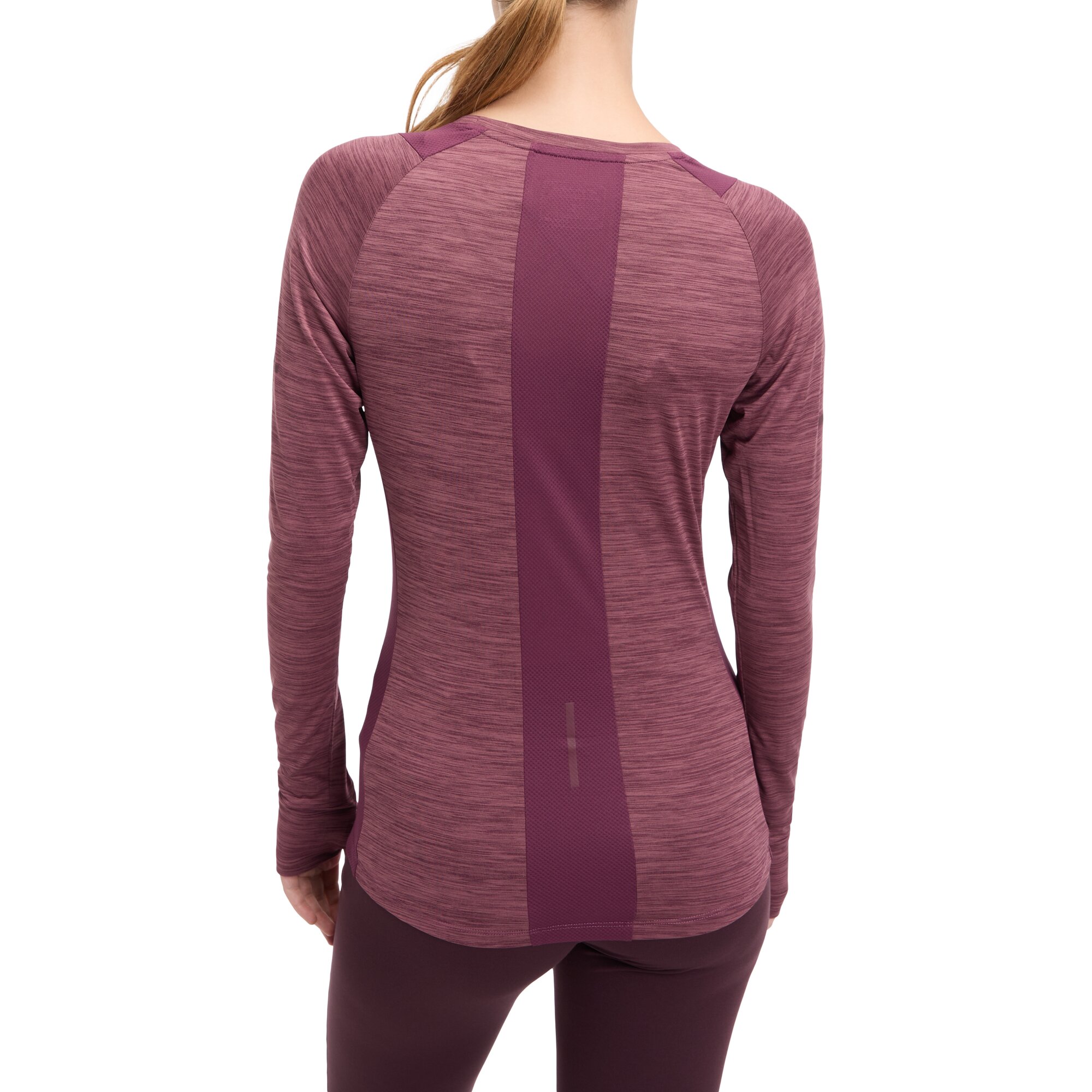 ENERGETICS Da.-Langarmshirt Evii L/S W MELANGE/RED WINE/RED – Bild 2