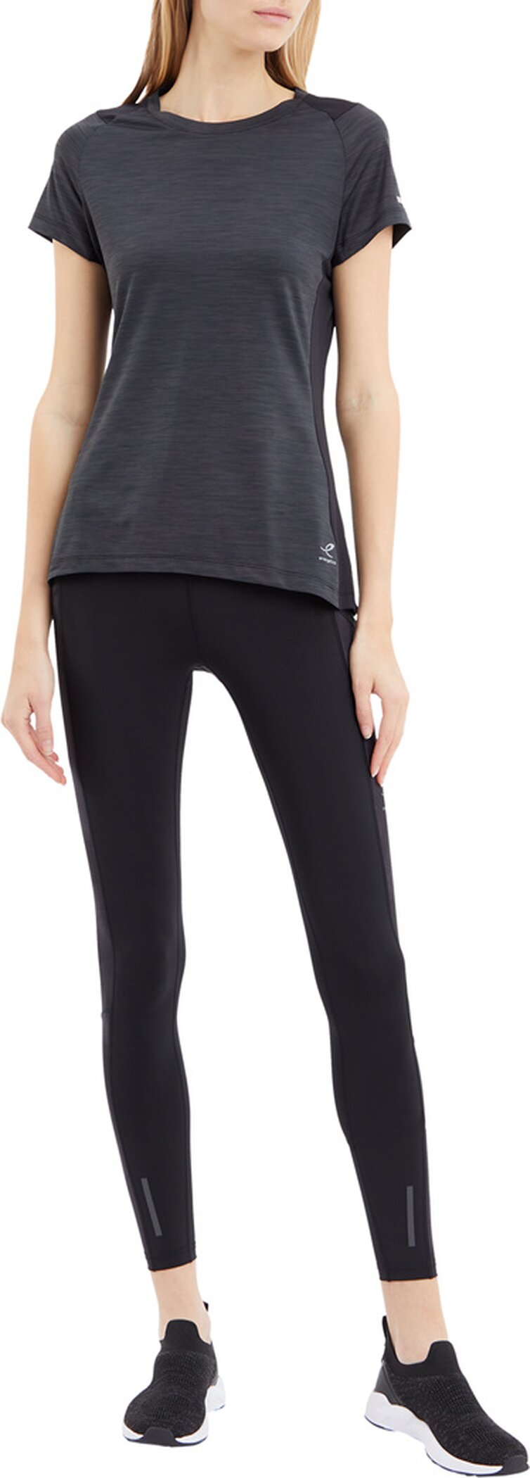 ENERGETICS Da.-T-Shirt Evii SS W MELANGE/BLACK/BLACK – Bild 3
