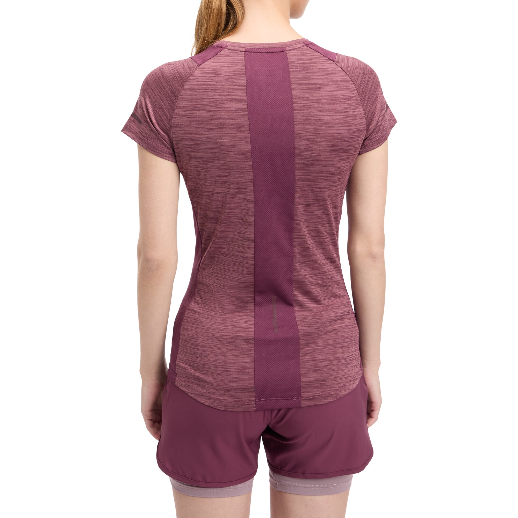 ENERGETICS Da.-T-Shirt Evii SS W MELANGE/RED WINE/RED – Bild 2