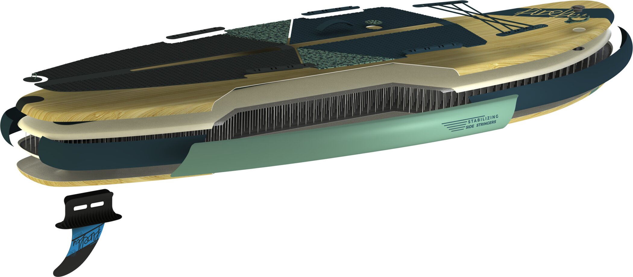 FIREFLY SUP-Board iSUP 300 COM I WOOD/BROWN DARK/GREE – Bild 5