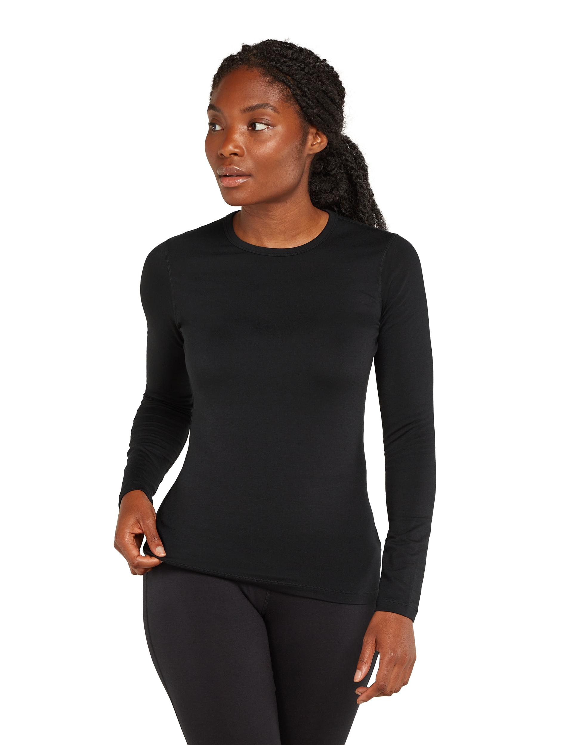 ICEBREAKER W Mer Core Heavyweight LS Crewe BLACK