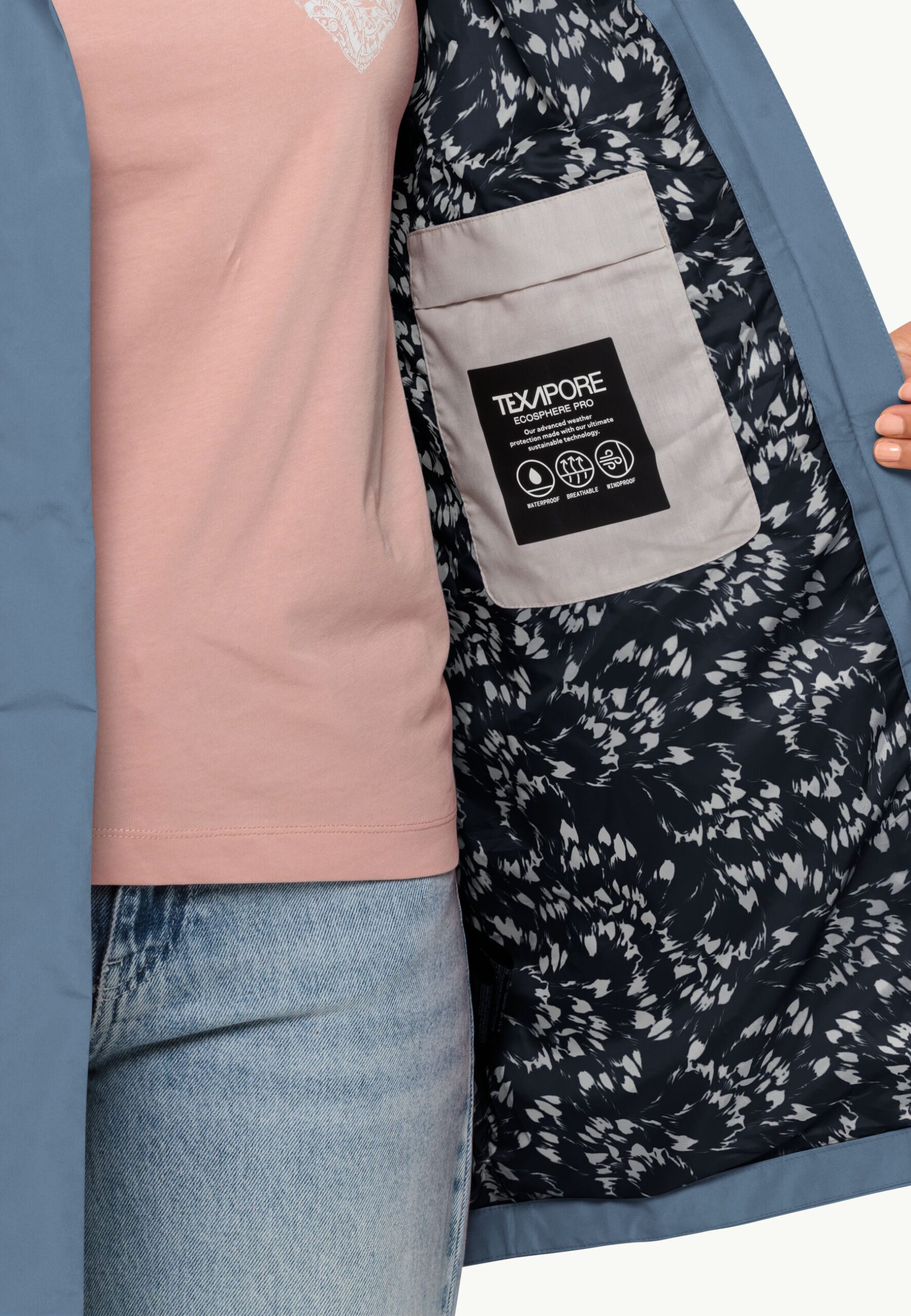 JACK WOLFSKIN CAPE WEST COAT W ELEMENTAL BLUE – Bild 5