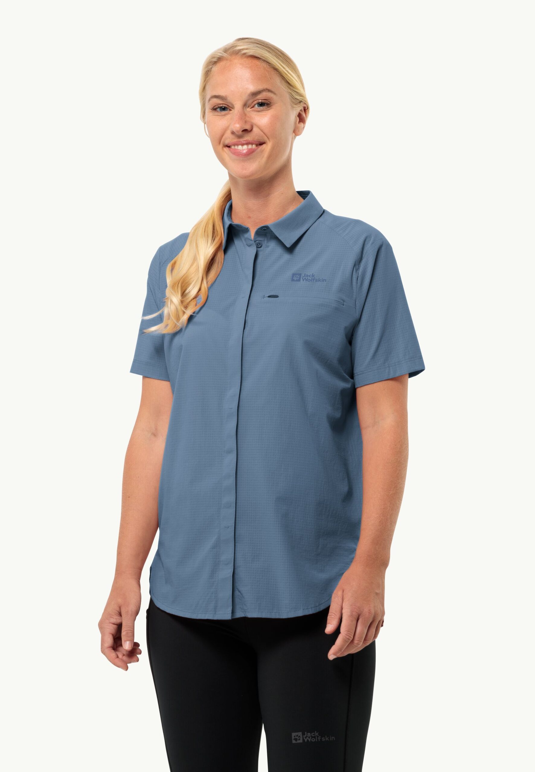 JACK WOLFSKIN VANDRA S/S SHIRT W ELEMENTAL BLUE – Bild 2
