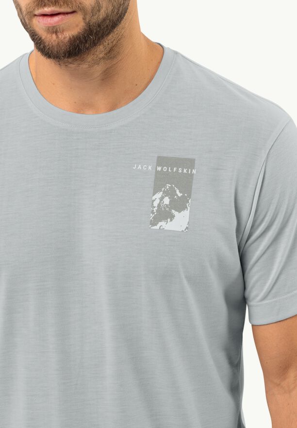 JACK WOLFSKIN VONNAN S/S GRAPHIC T M COOL GREY – Bild 2