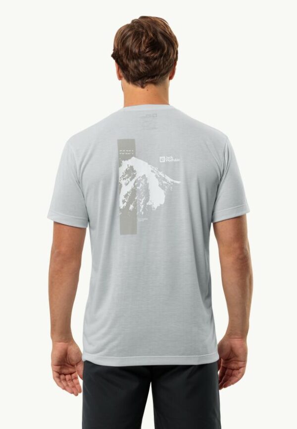 JACK WOLFSKIN VONNAN S/S GRAPHIC T M COOL GREY – Bild 4