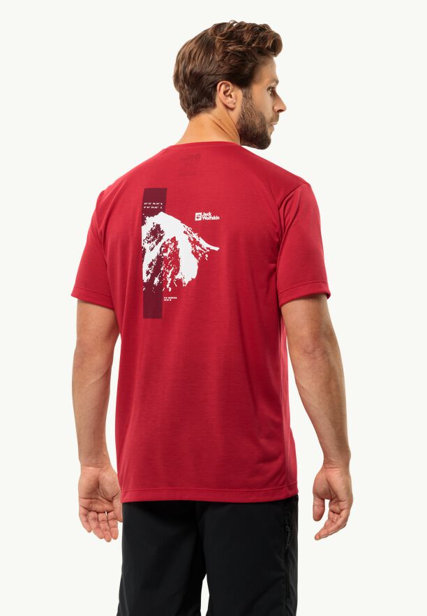 JACK WOLFSKIN VONNAN S/S GRAPHIC T M RED GLOW – Bild 2