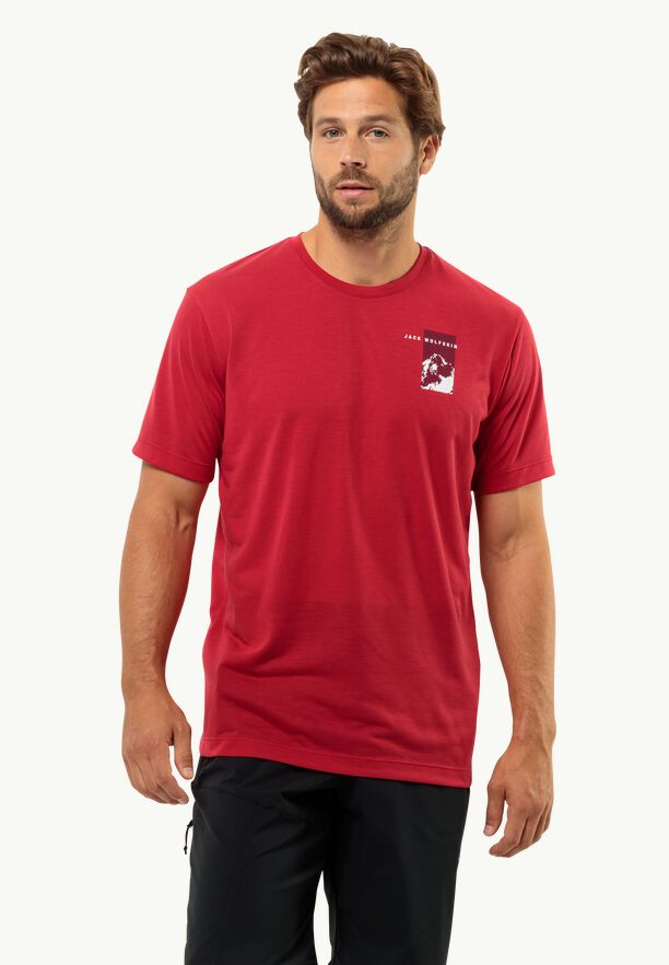 JACK WOLFSKIN VONNAN S/S GRAPHIC T M RED GLOW – Bild 3