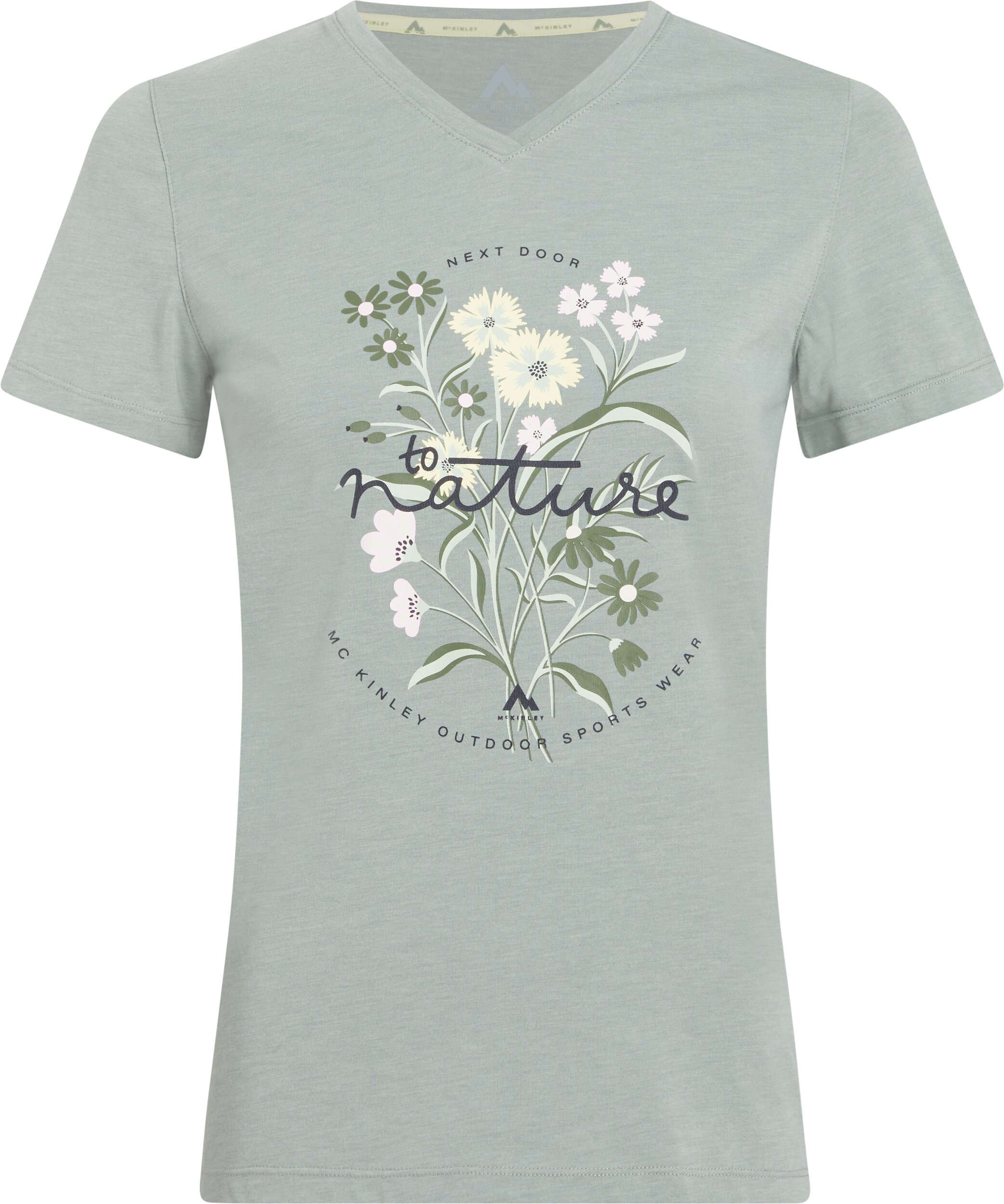 McKINLEY Da.-T-Shirt Nata II W MELANGE/GREEN SMOKE