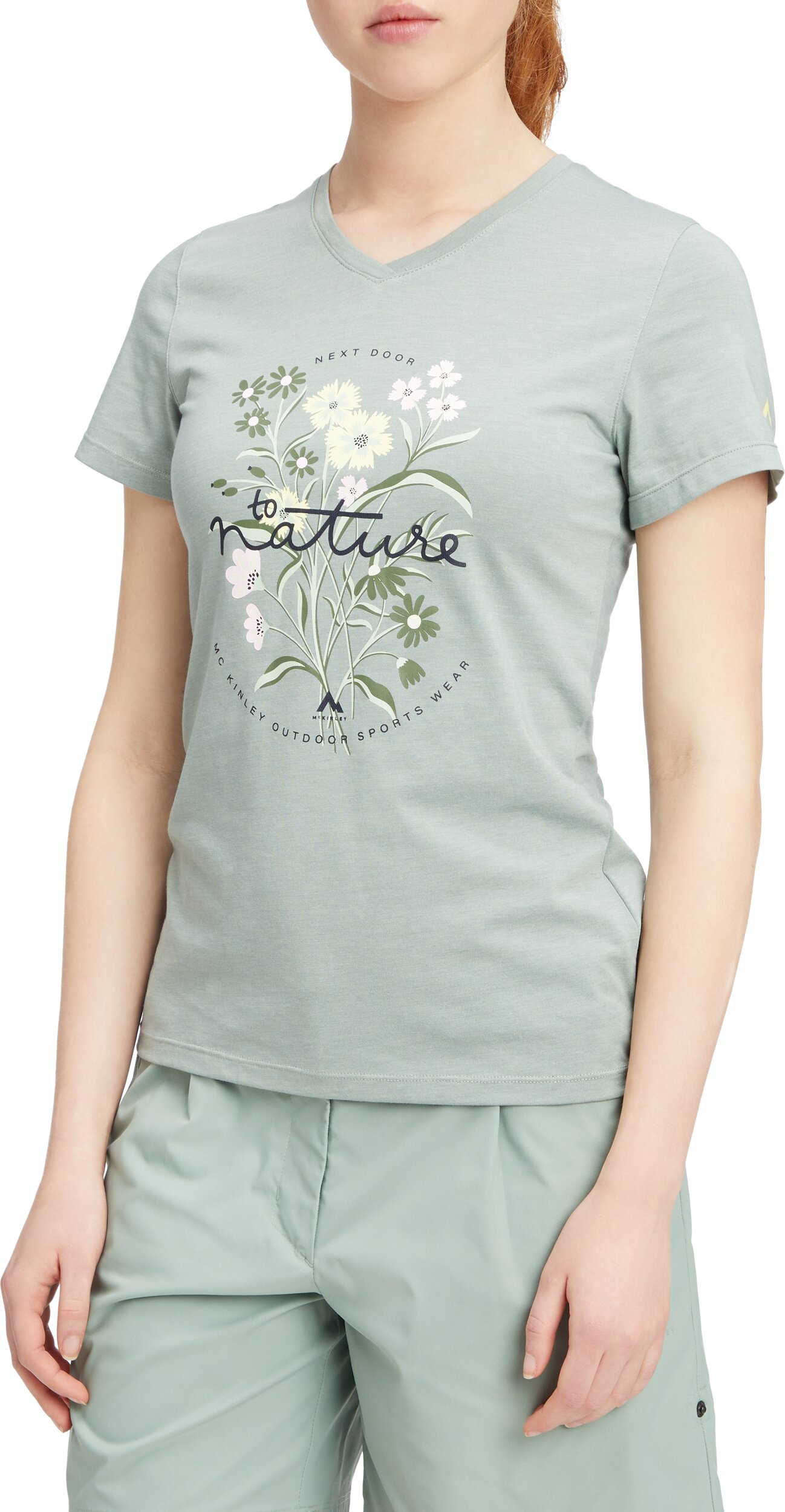 McKINLEY Da.-T-Shirt Nata II W MELANGE/GREEN SMOKE – Bild 2