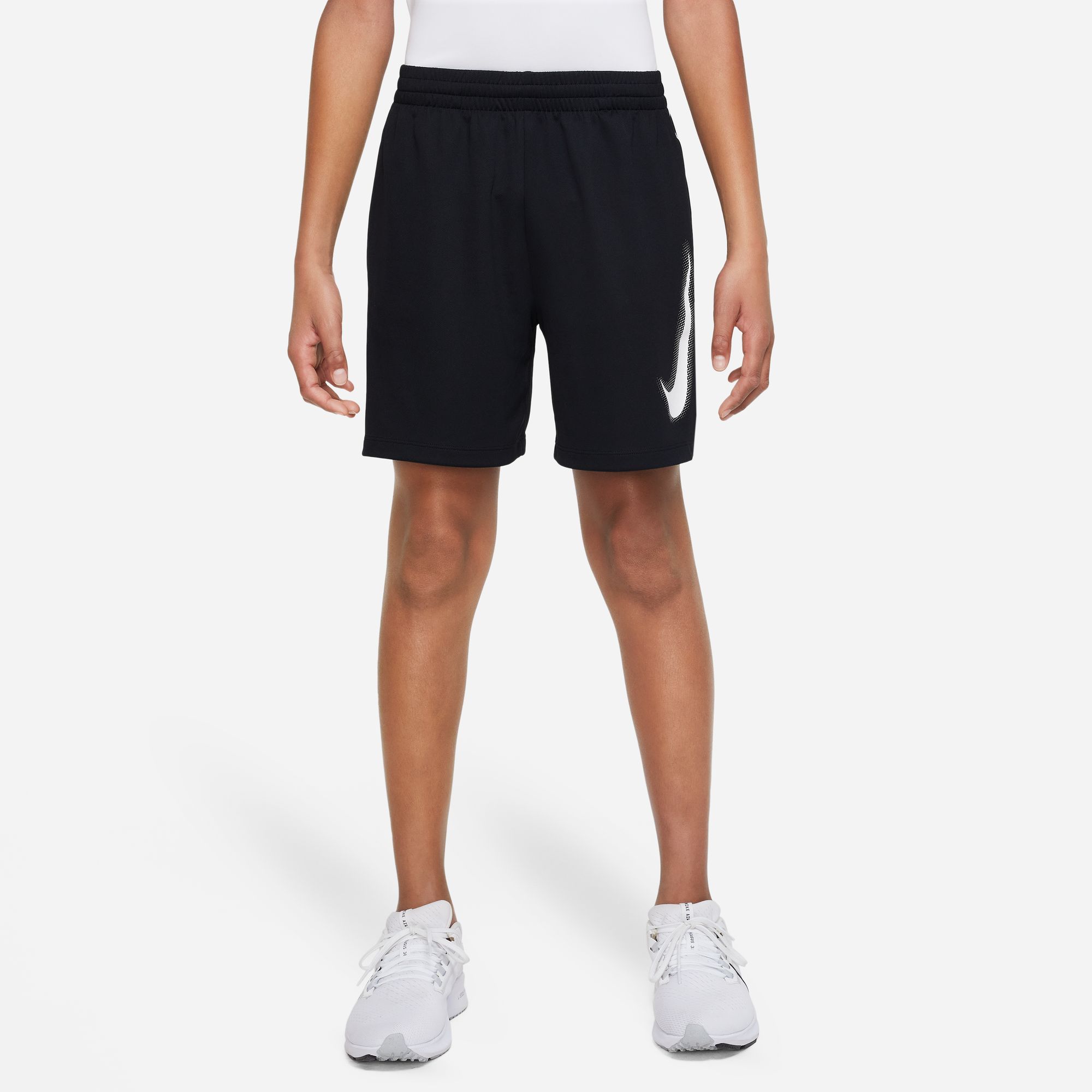 NIKE B NK DF MULTI+ SHORT HBR BLACK/WHITE/WHITE