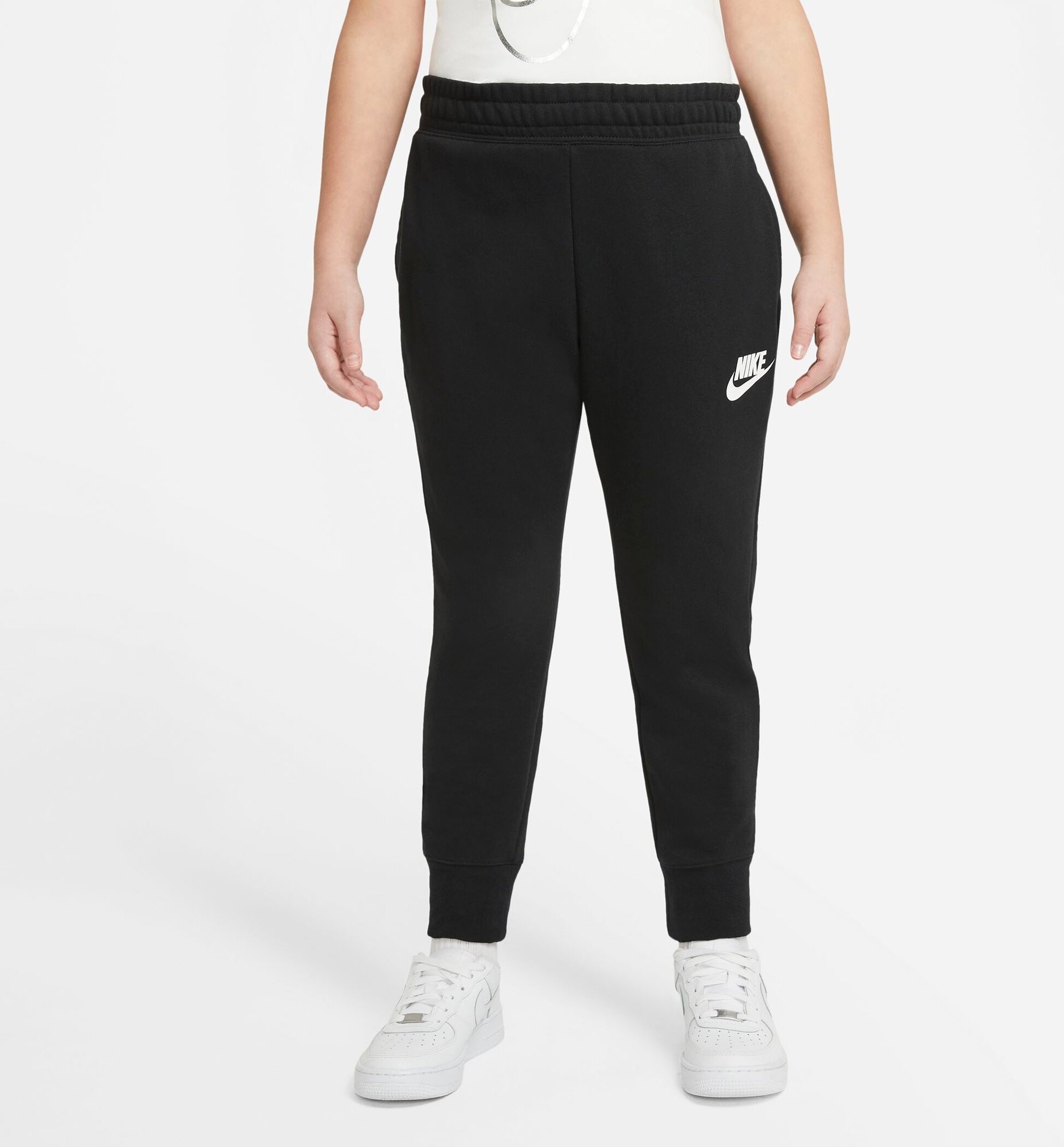 NIKE G NSW CLUB FT HW FTTD PANT BLACK/WHITE – Bild 3