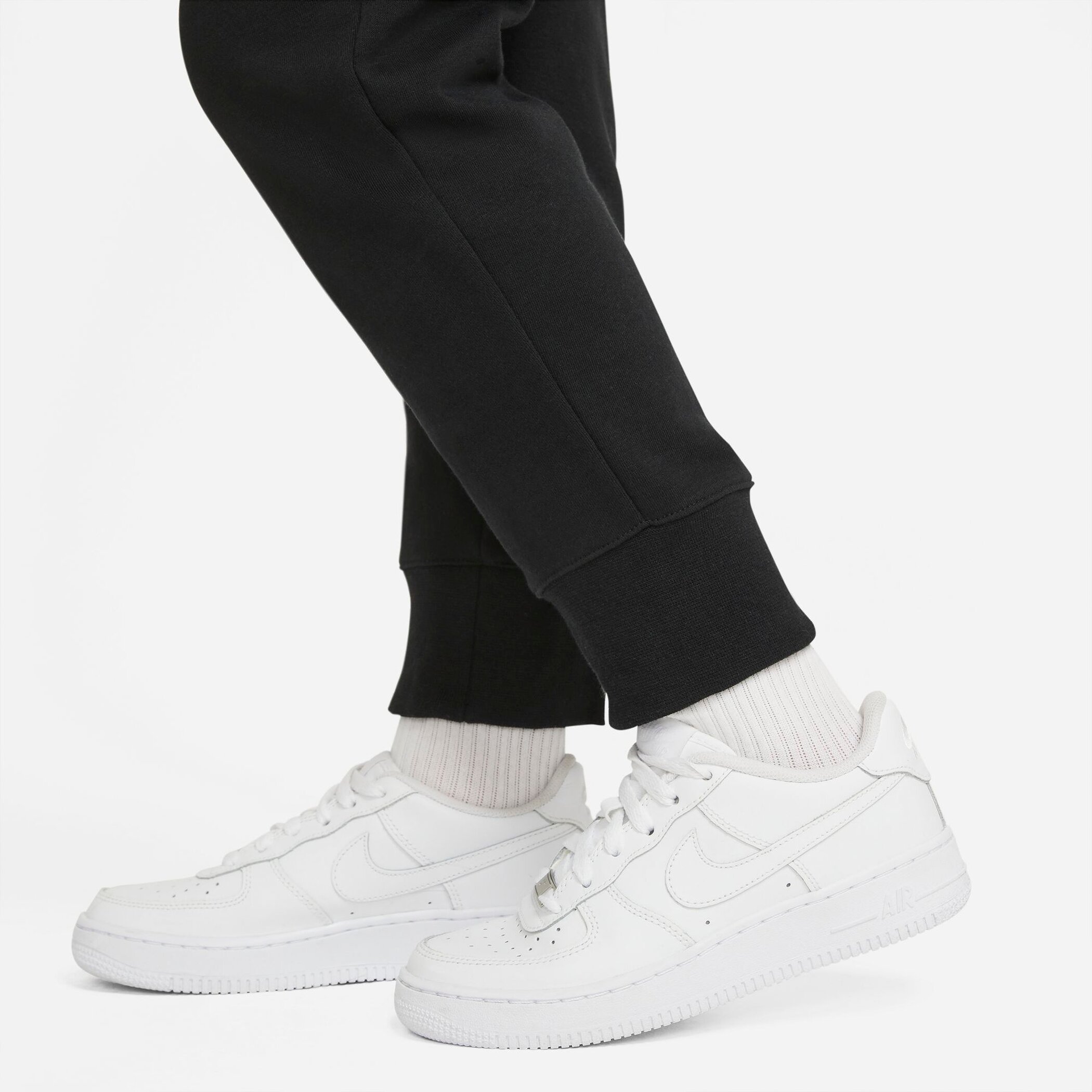 NIKE G NSW CLUB FT HW FTTD PANT BLACK/WHITE – Bild 7