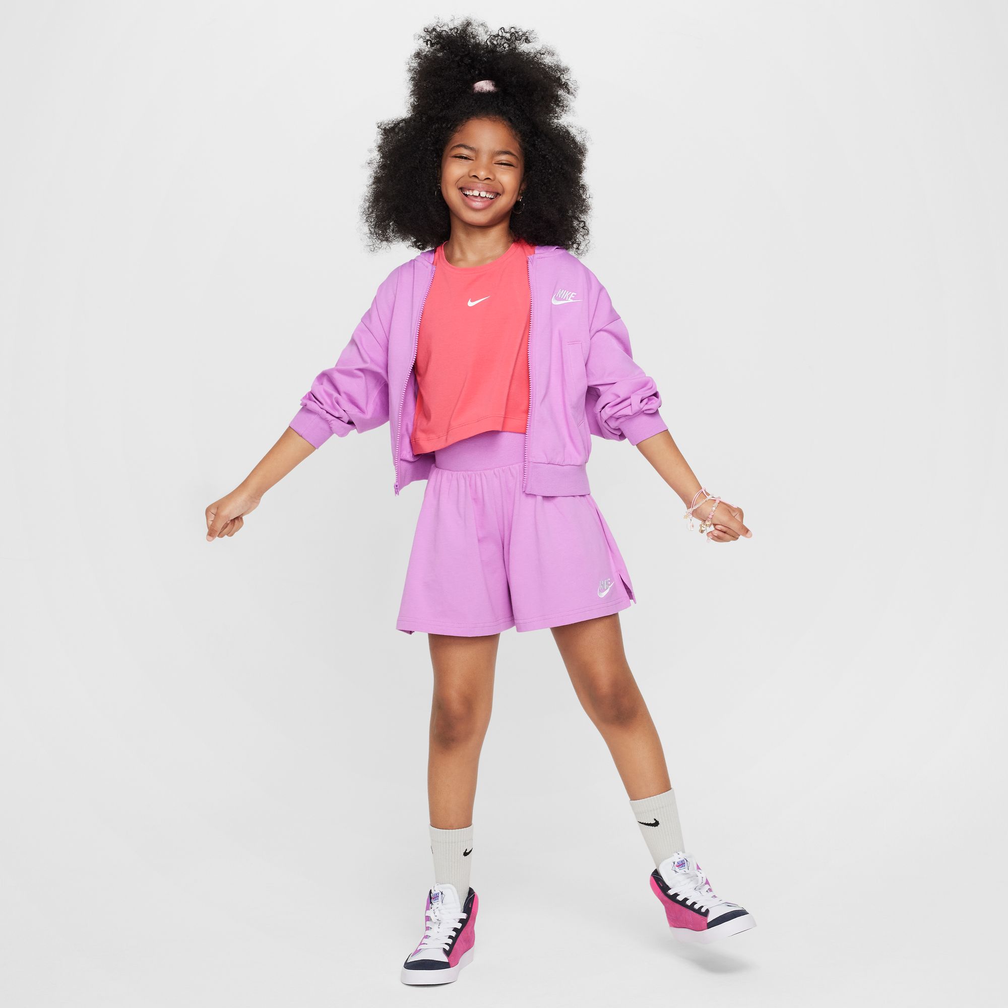 NIKE G NSW FZ HDY JSY LBR RUSH FUCHSIA/WHITE – Bild 2