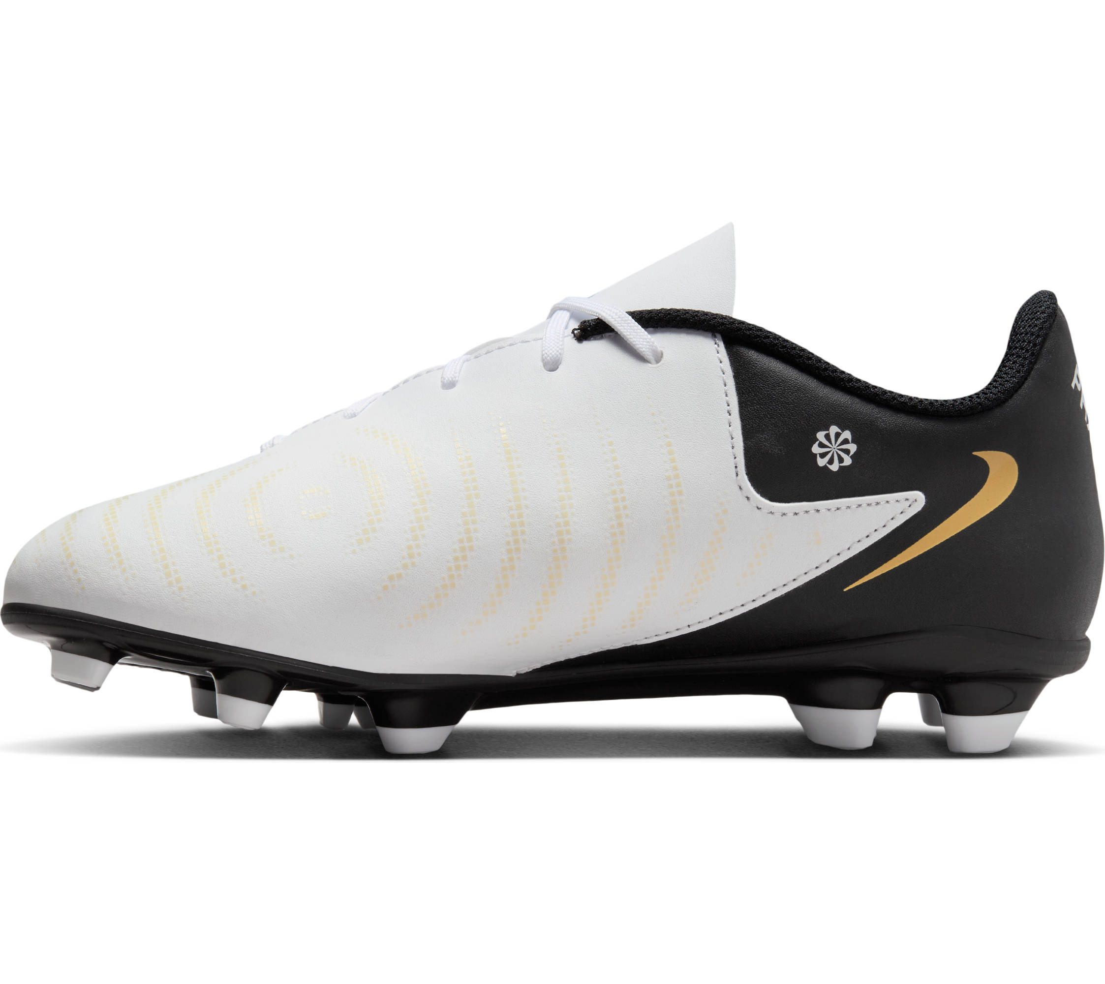 NIKE JR PHANTOM GX II CLUB FG/MG WHITE/BLACK-MTLC GOLD COIN – Bild 2