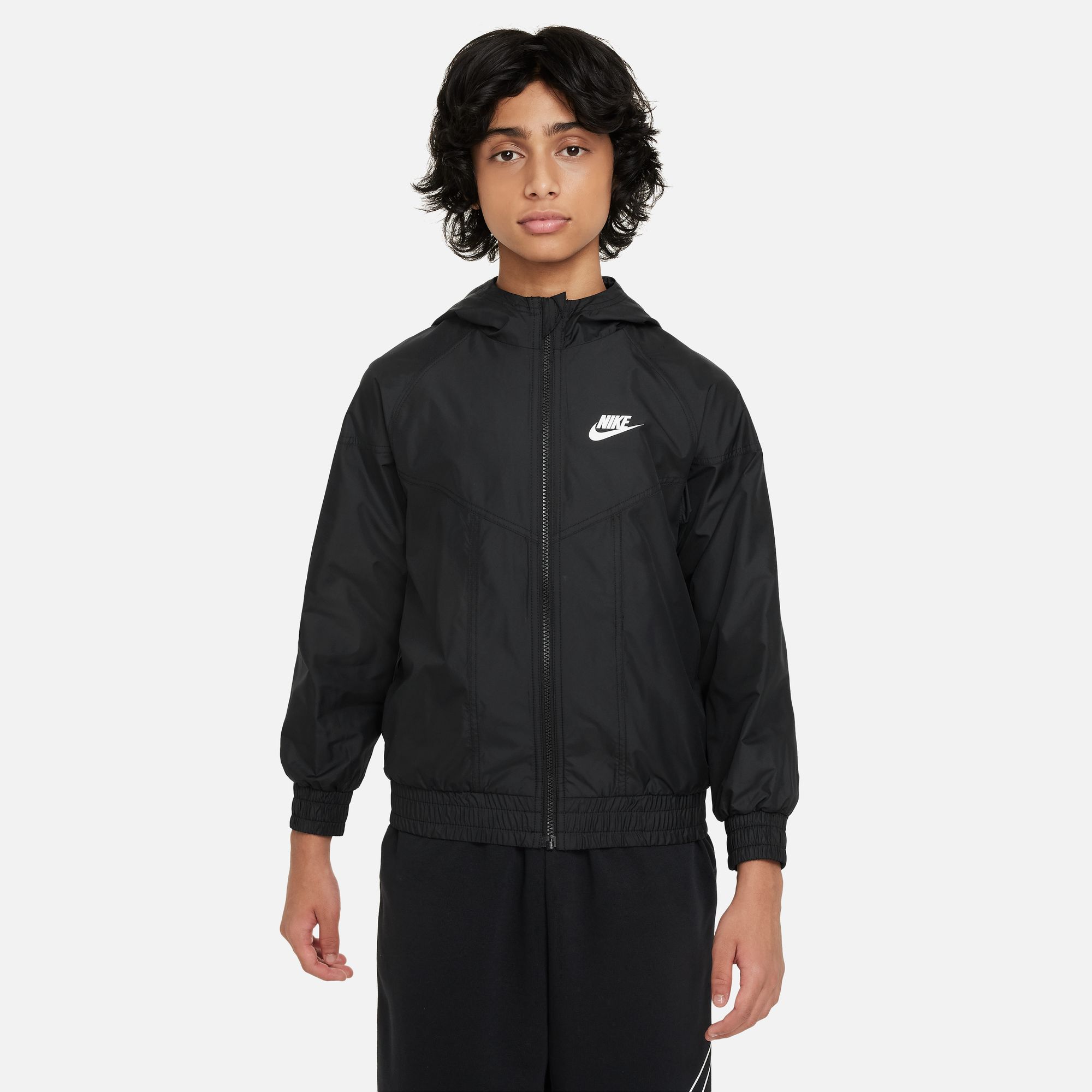 NIKE K NSW WR HD JKT BLACK/BLACK/BLACK/WHITE