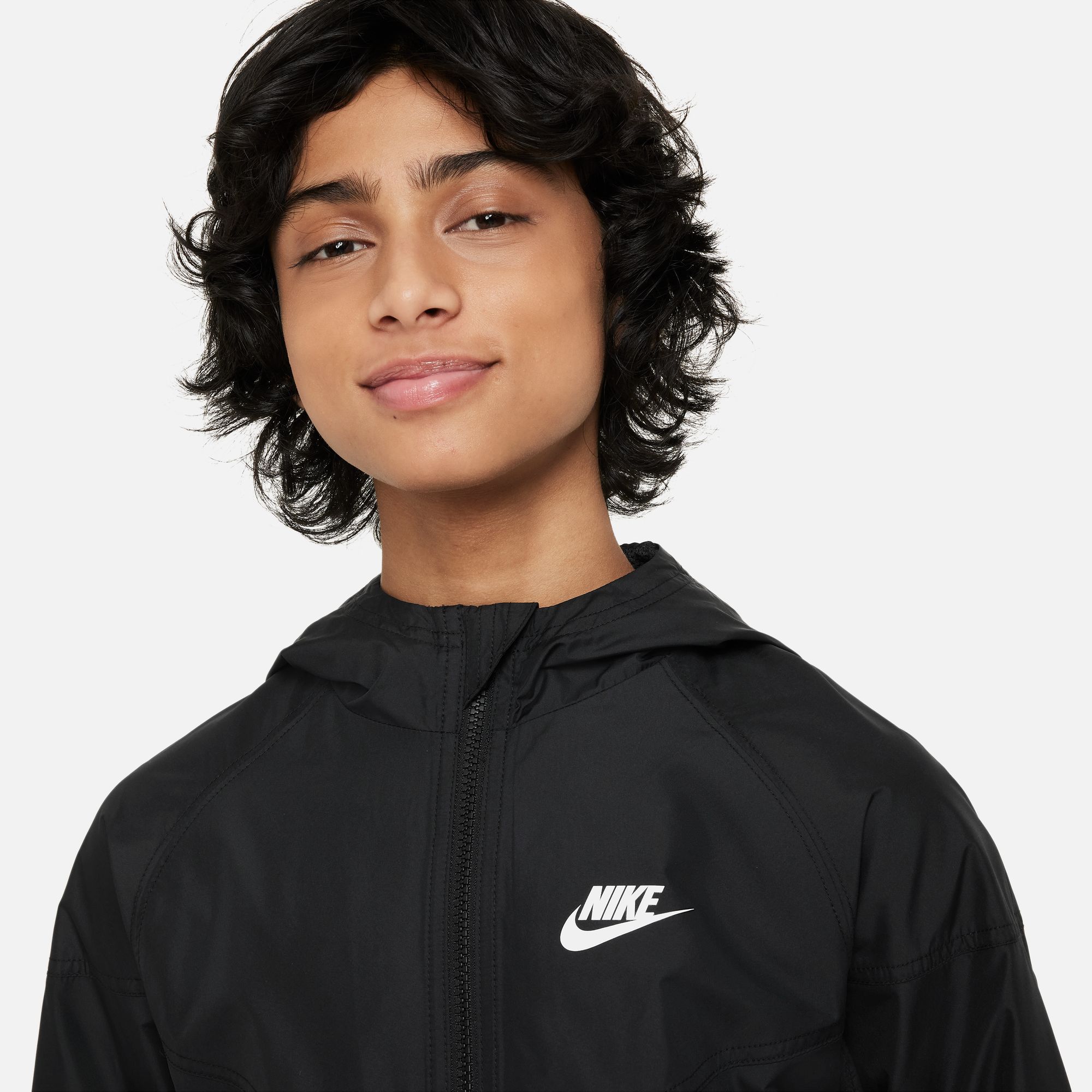 NIKE K NSW WR HD JKT BLACK/BLACK/BLACK/WHITE – Bild 3