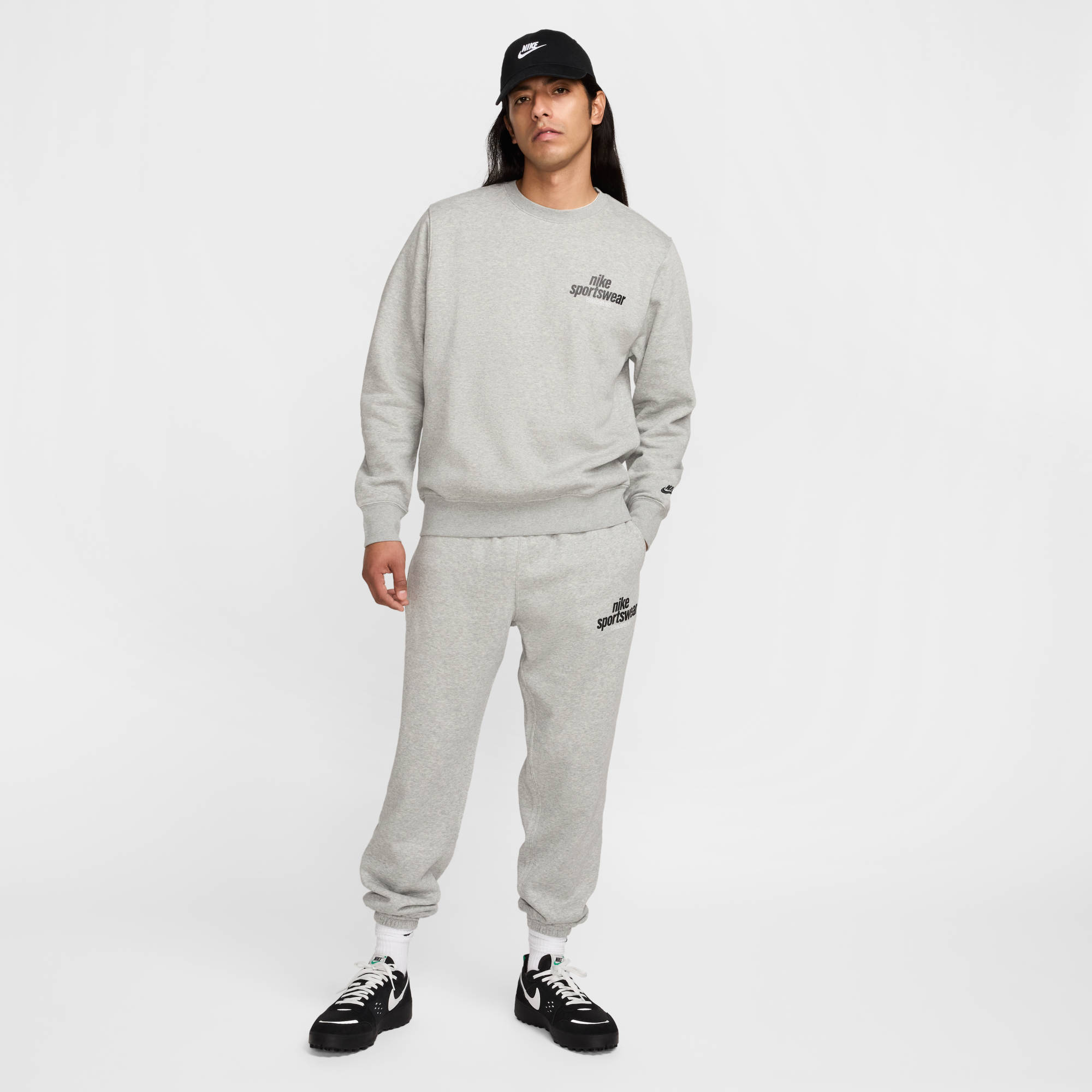 NIKE M NK CLUB BB CF PANT NSW GFX DK GREY HEATHER/LT SMOKE GREY/ – Bild 5