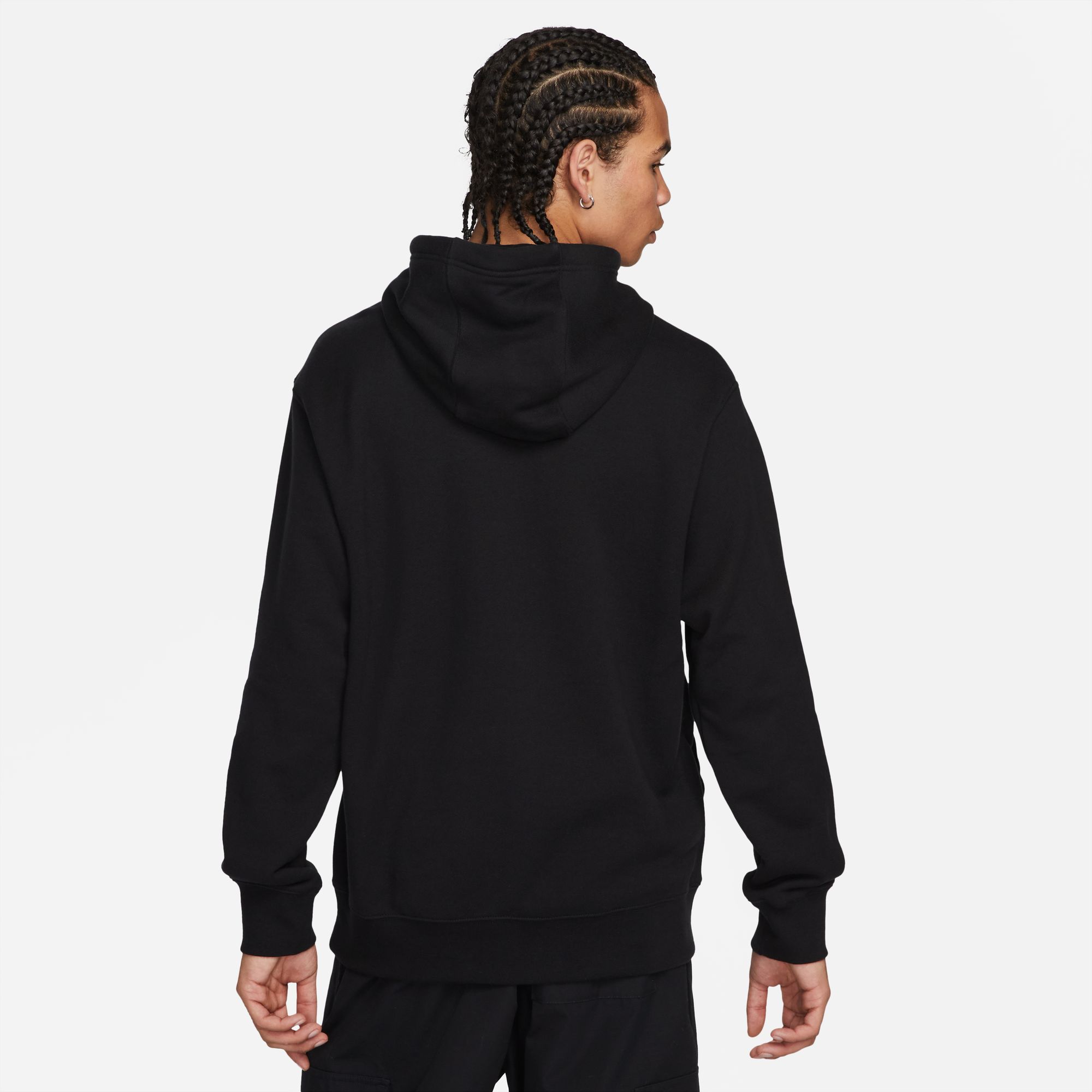 NIKE M NK CLUB+ FT CB HOODIE BLACK/WHITE/WHITE – Bild 2