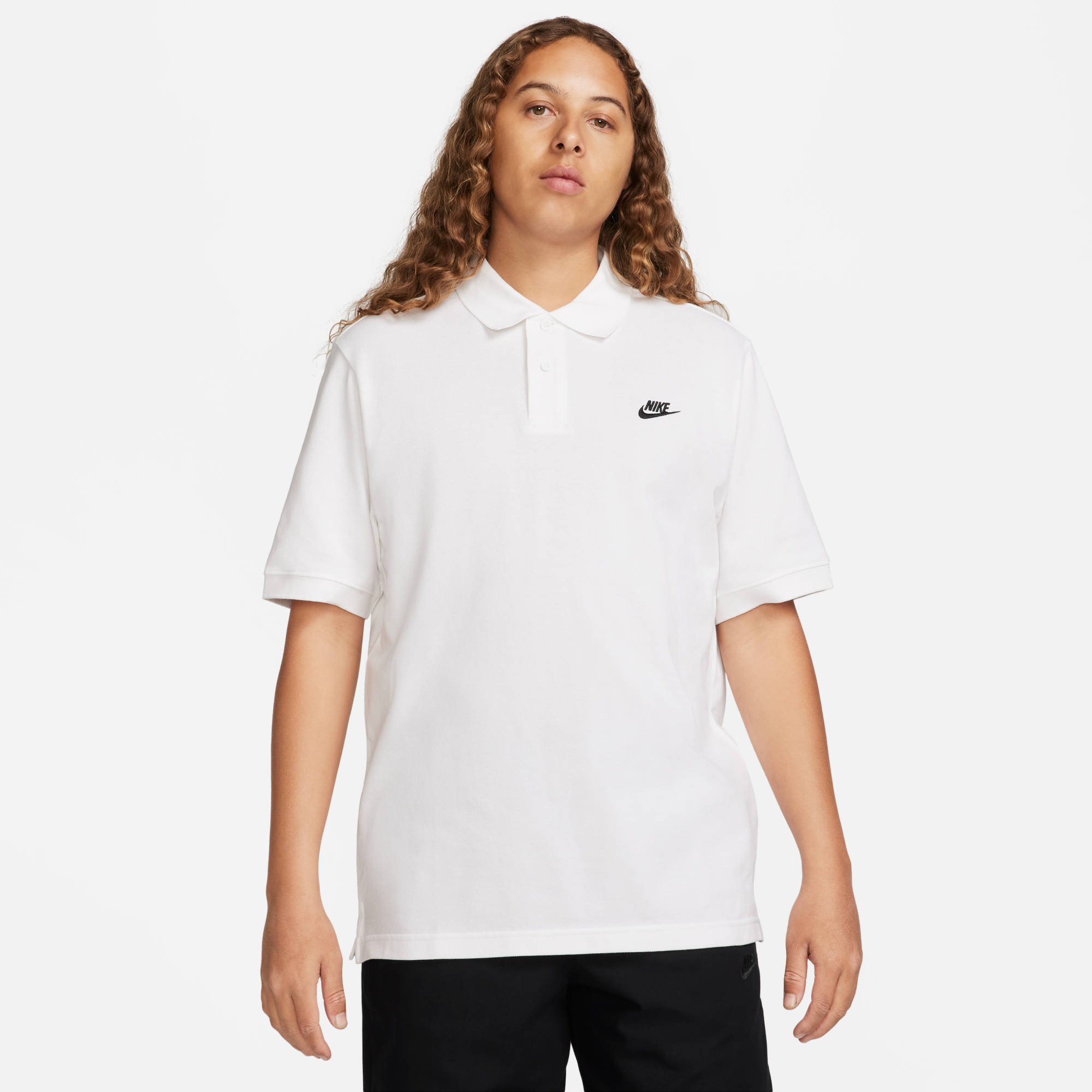 NIKE M NK CLUB SS POLO PIQUE WHITE/BLACK
