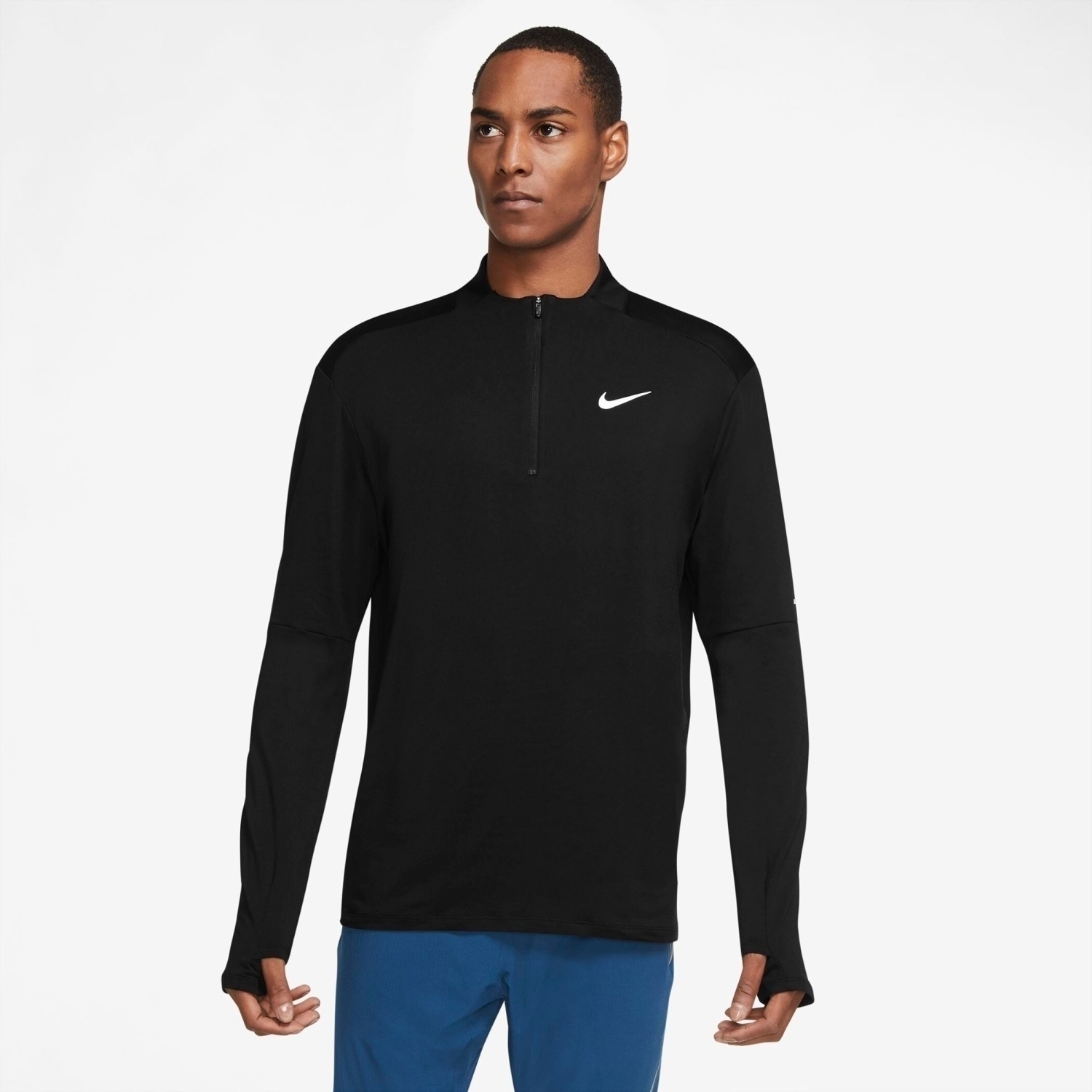 NIKE M NK DF ELMNT TOP HZ BLACK/REFLECTIVE SILV