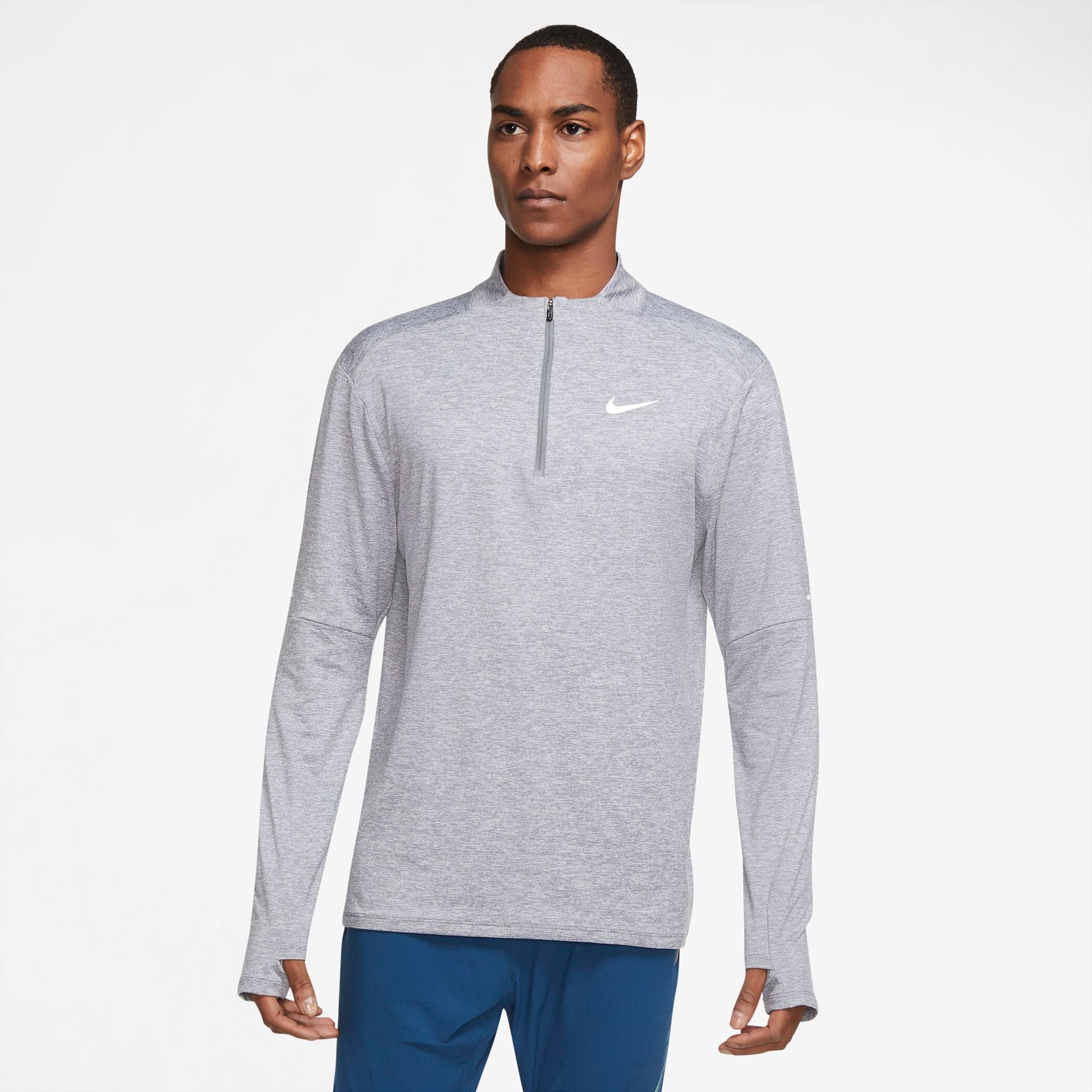 NIKE M NK DF ELMNT TOP HZ SMOKE GREY/GREY FOG/HTR/RE