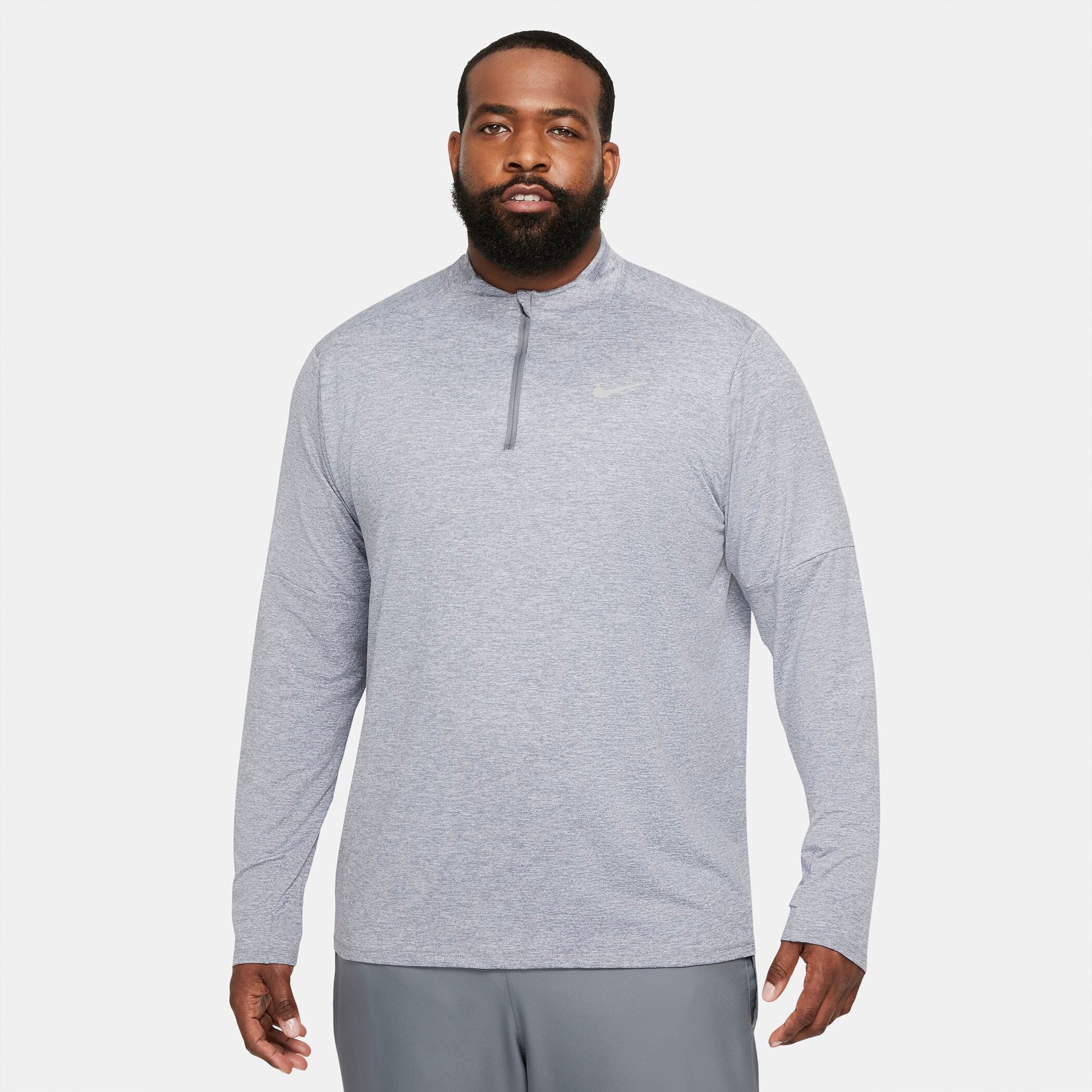 NIKE M NK DF ELMNT TOP HZ SMOKE GREY/GREY FOG/HTR/RE – Bild 4