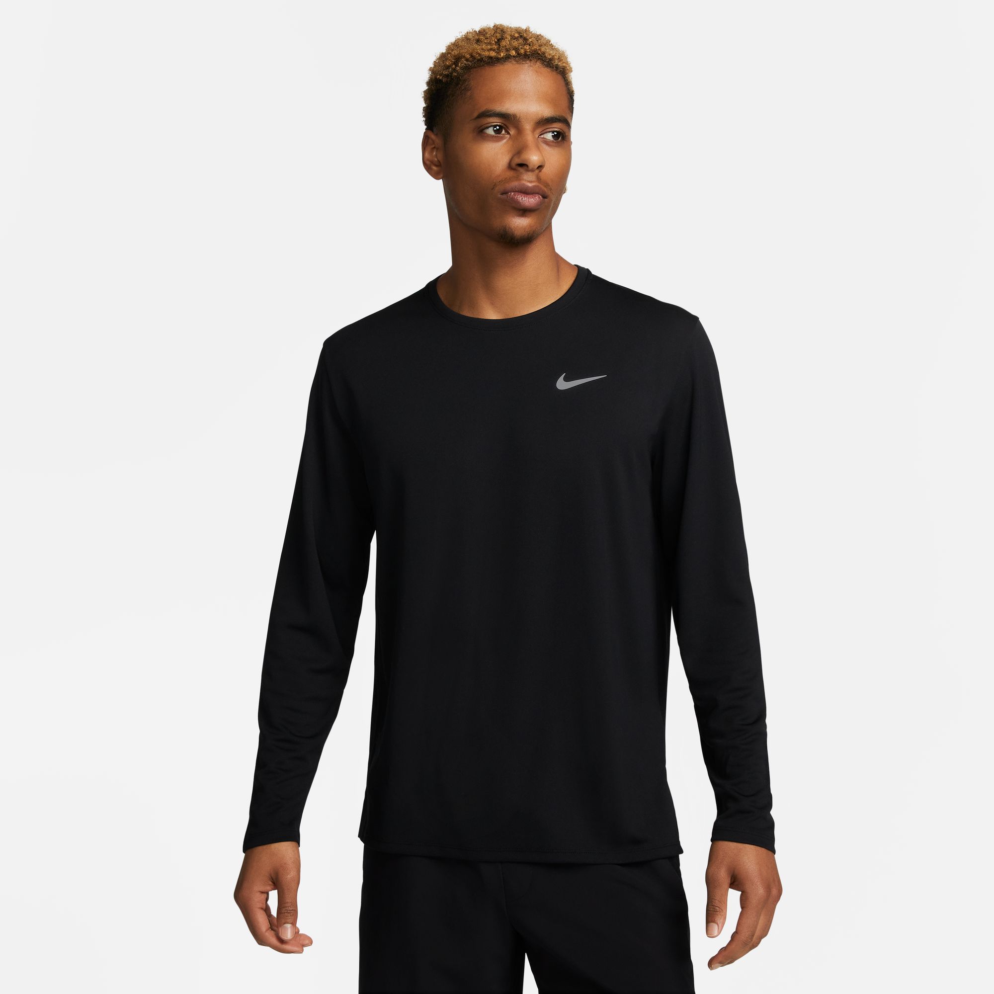 NIKE M NK DF UV MILER TOP LS BLACK/REFLECTIVE SILV
