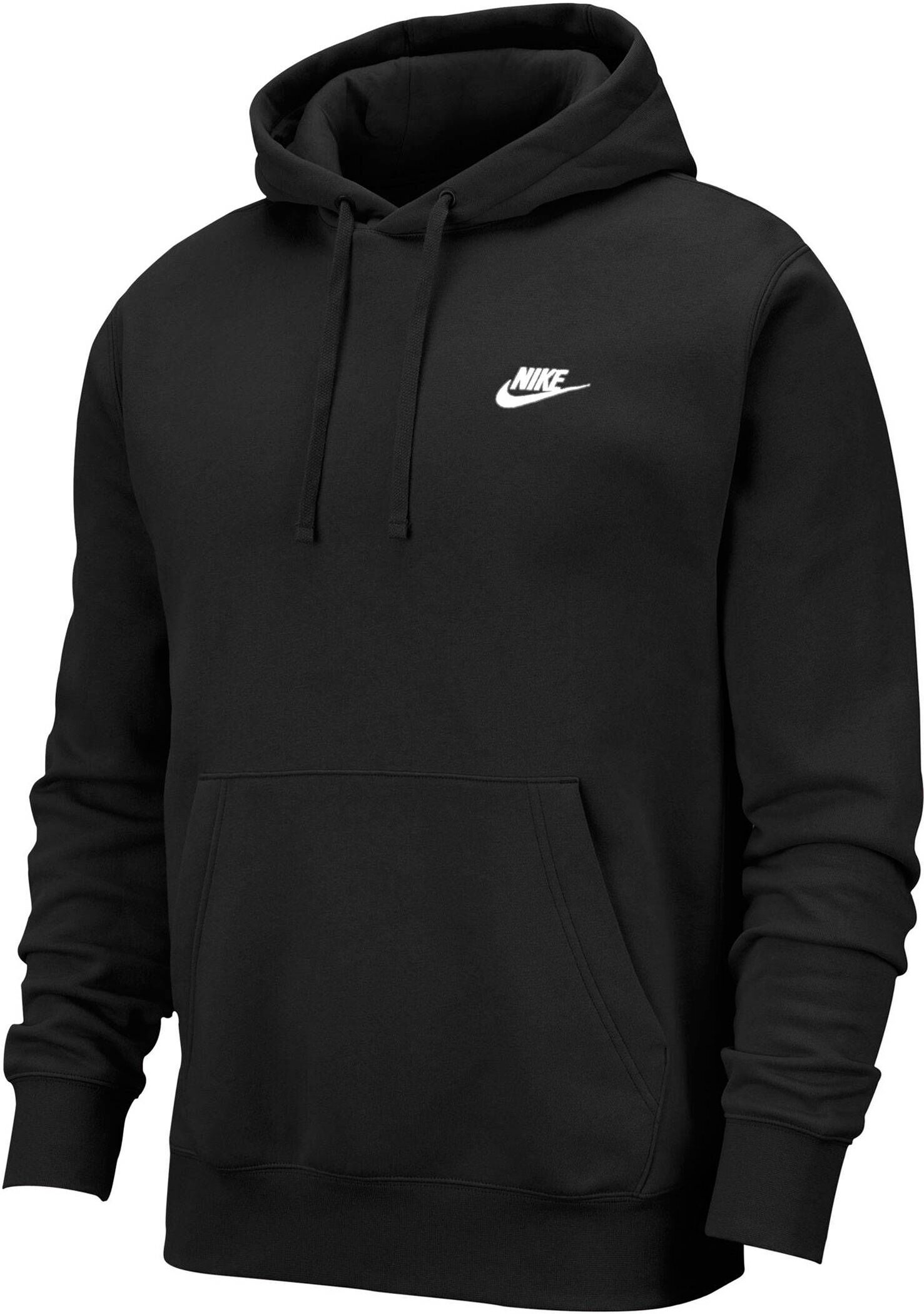 NIKE M NSW CLUB HOODIE PO BB BLACK/BLACK/WHITE