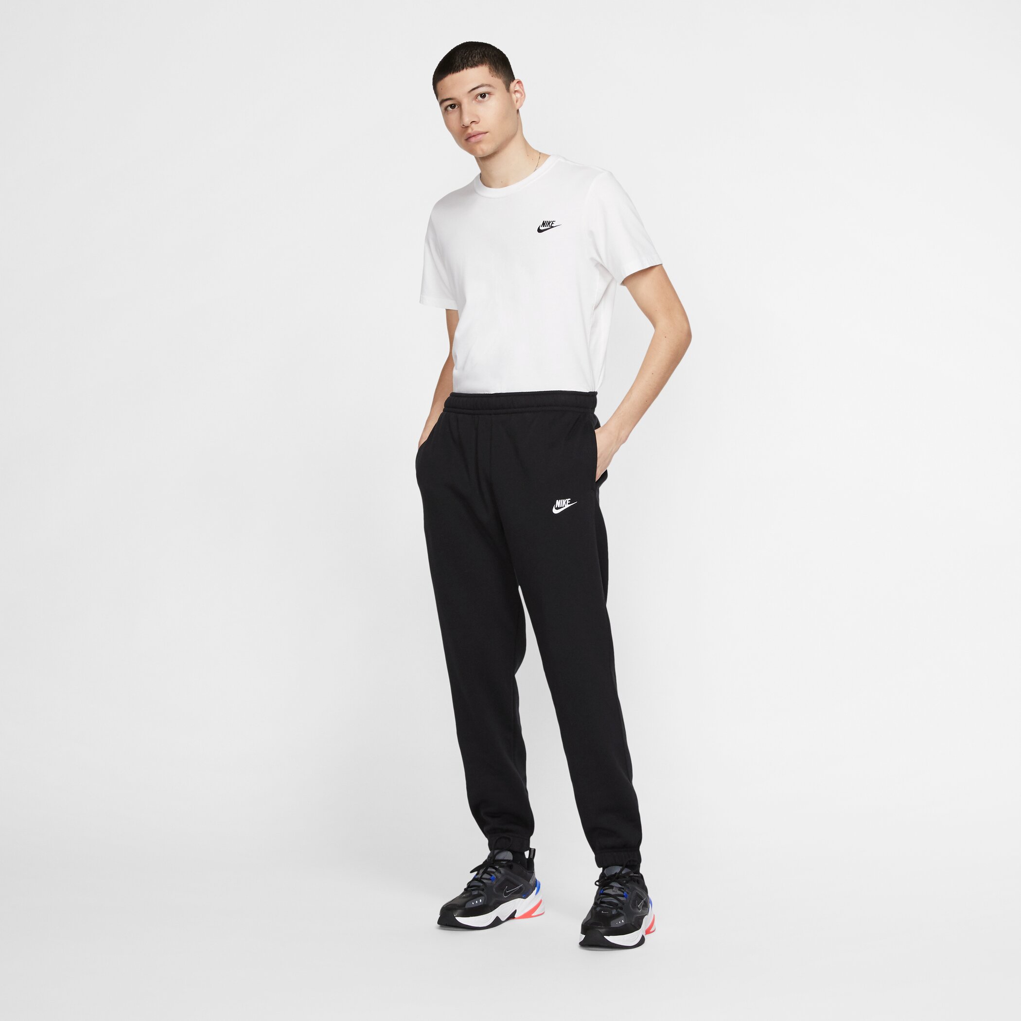 NIKE M NSW CLUB PANT CF BB BLACK/BLACK/WHITE – Bild 8