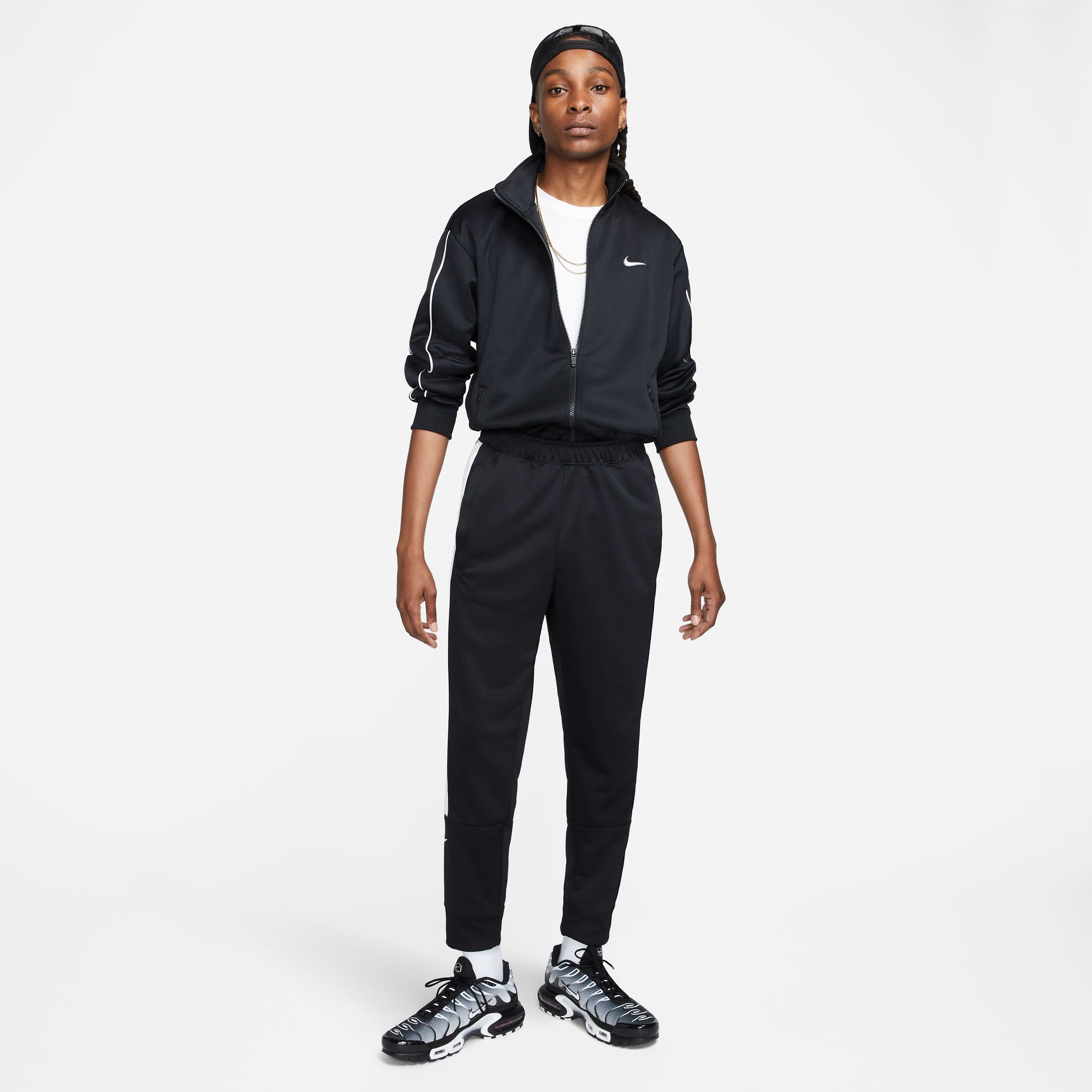 NIKE M NSW SP PK TRACKTOP BLACK/WHITE – Bild 7