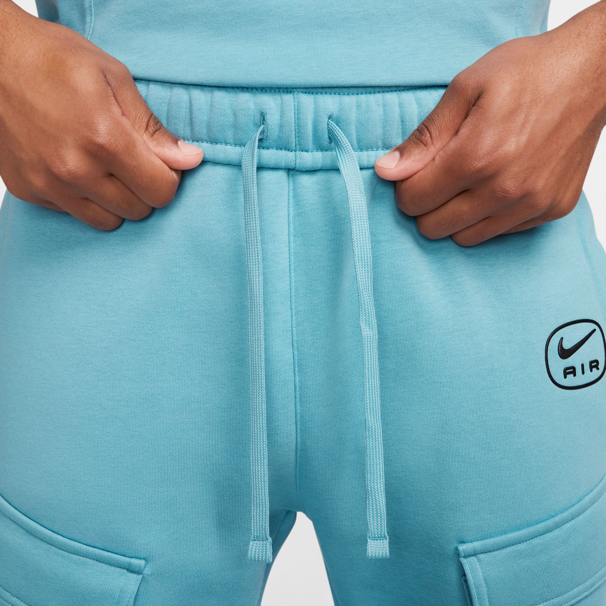 NIKE M NSW SW AIR CARGO PANT FLC BB DENIM TURQ/BLACK – Bild 3