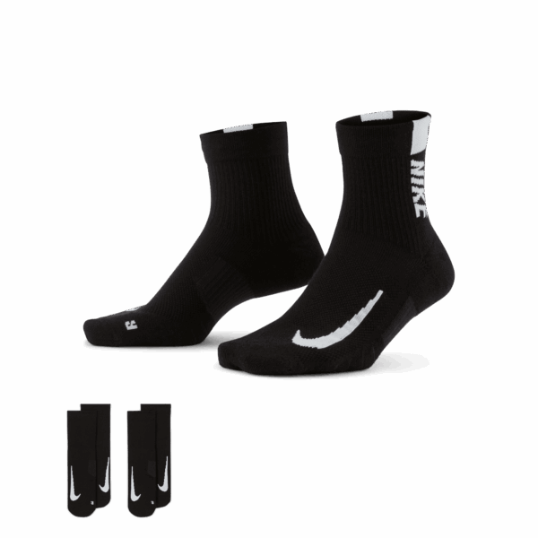 NIKE U NK MLTPLIER ANKLE 2PR - 144 BLACK/WHITE