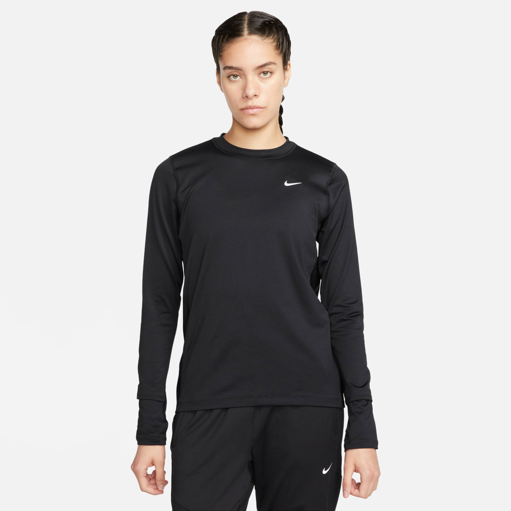 NIKE W NK DF ELEMENT CREW NV BLACK/REFLECTIVE SILV