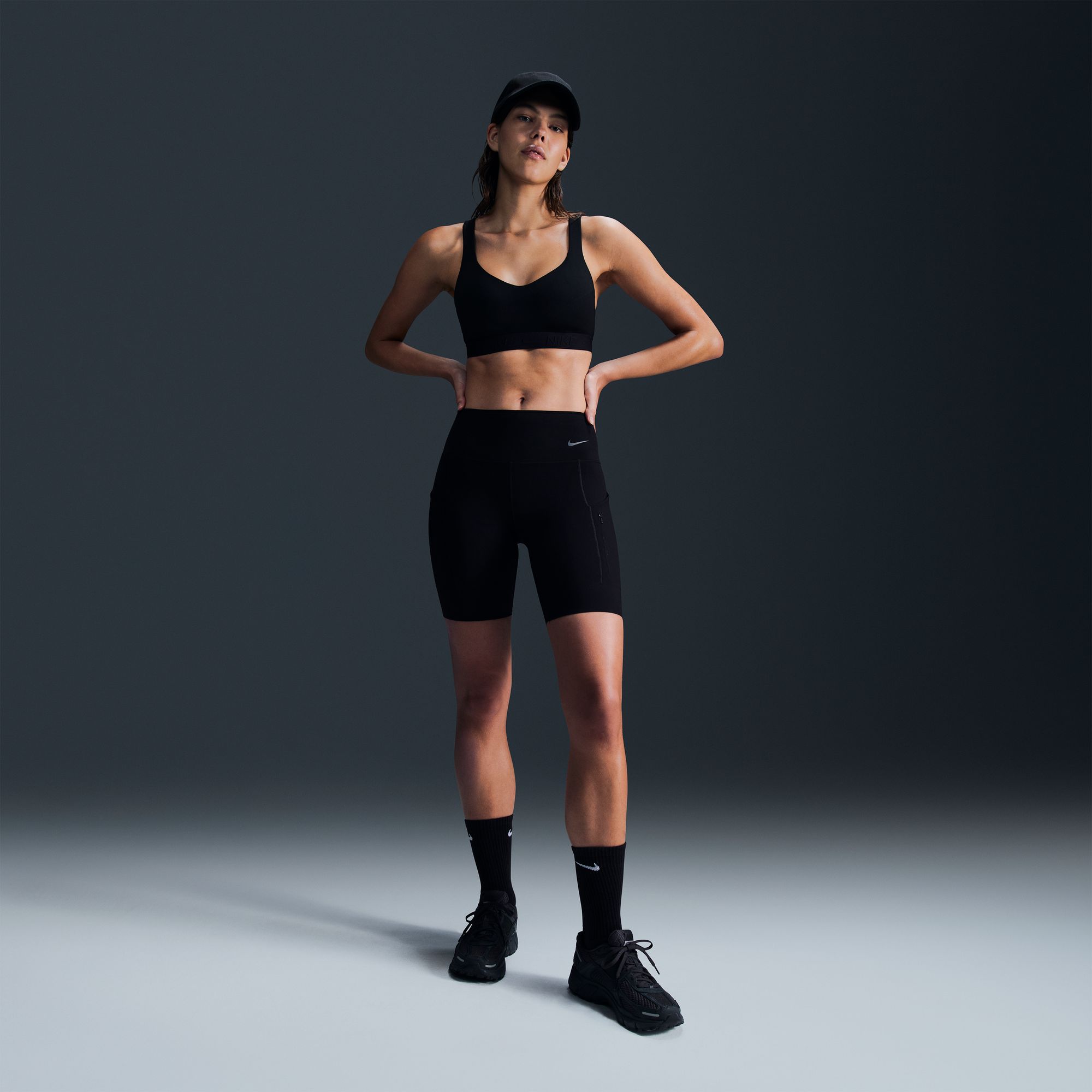 NIKE W NK DF INDY HGH SPT BRA BLACK/BLACK/BLACK