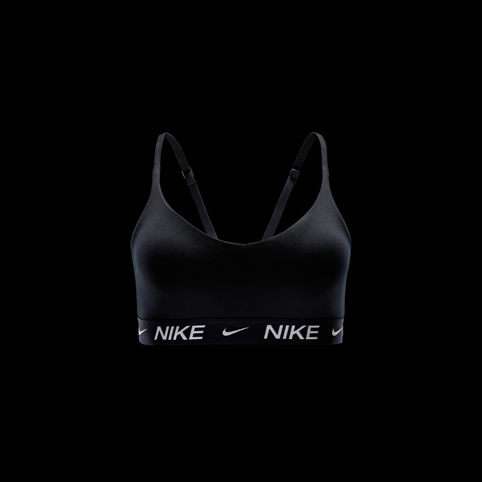 NIKE W NK DF INDY LGT SPT BRA BLACK/BLACK/WHITE – Bild 3