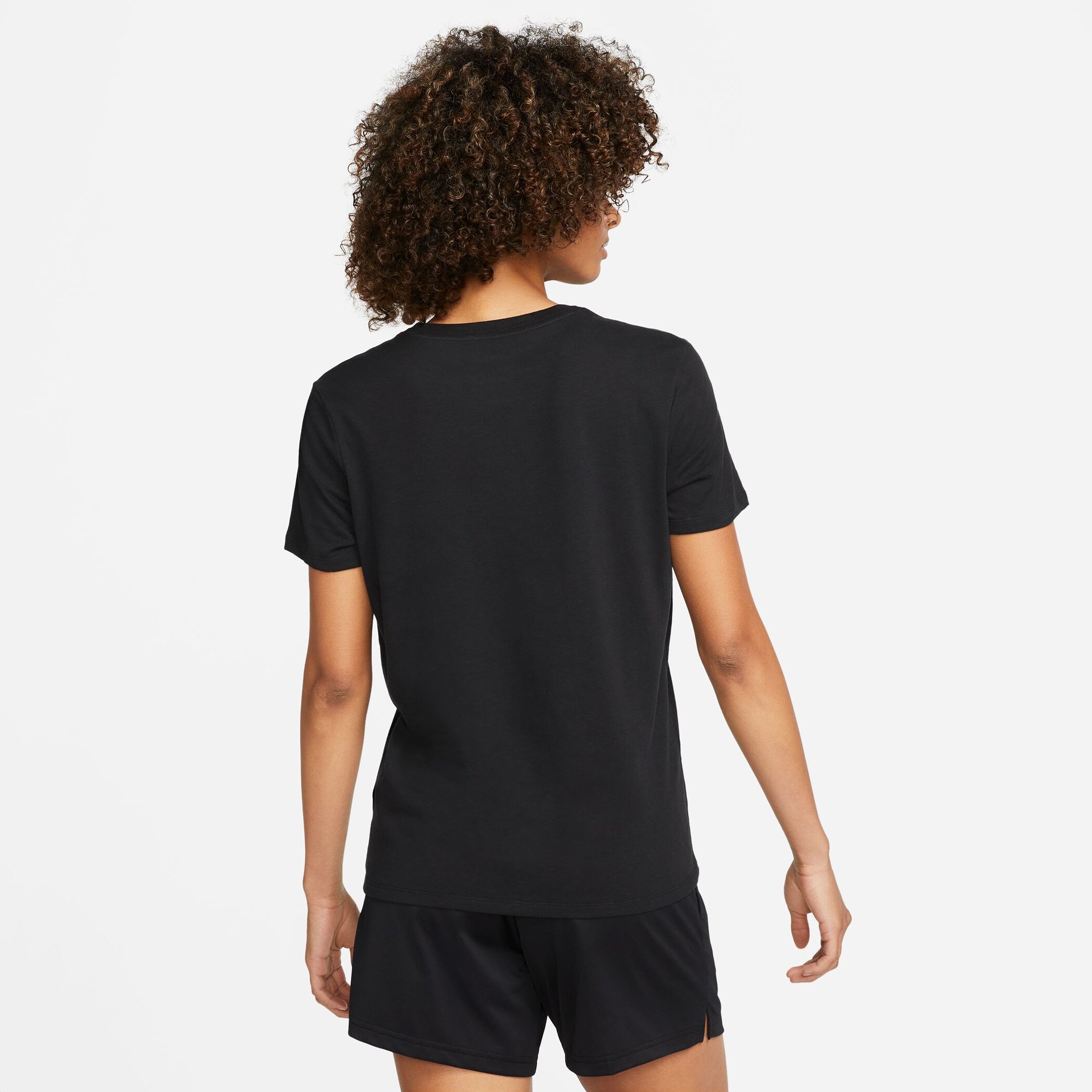 NIKE W NK DF TEE SWOOSH BLACK/WHITE – Bild 2