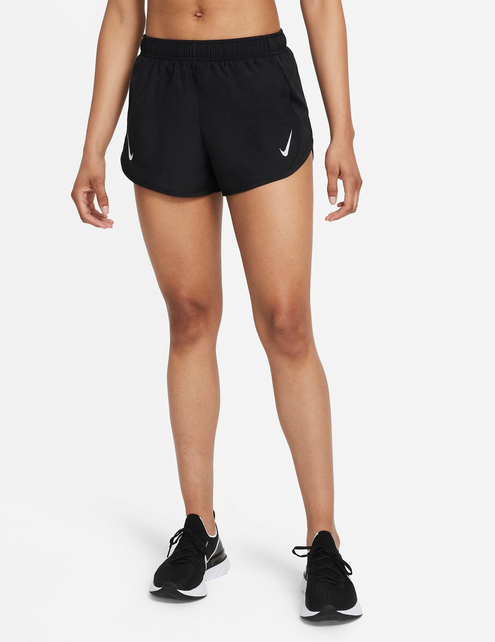 NIKE W NK DF TEMPO RACE SHORT BLACK/REFLECTIVE SILV