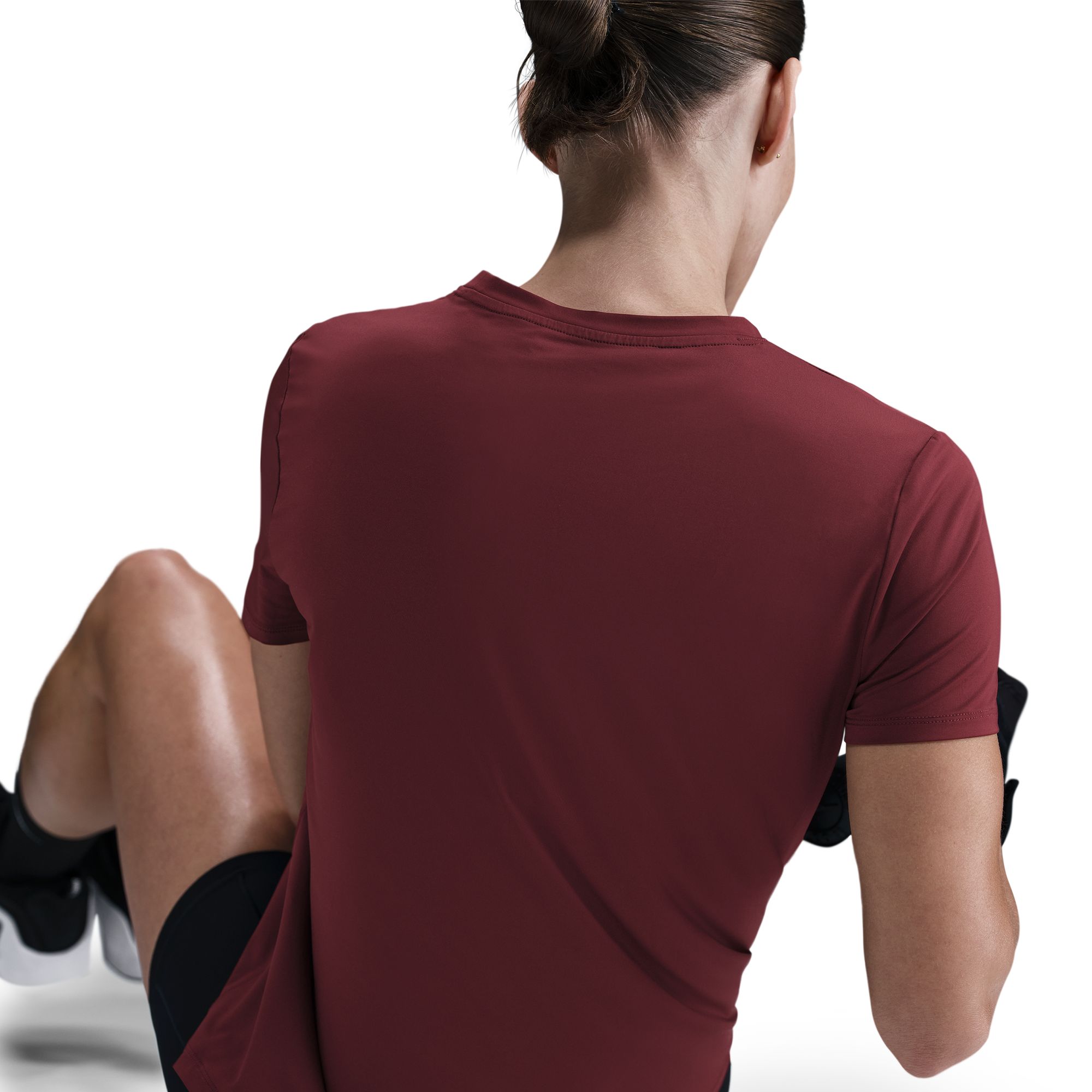 NIKE W NK ONE CLASSIC DF SS TOP DARK TEAM RED/BLACK – Bild 4