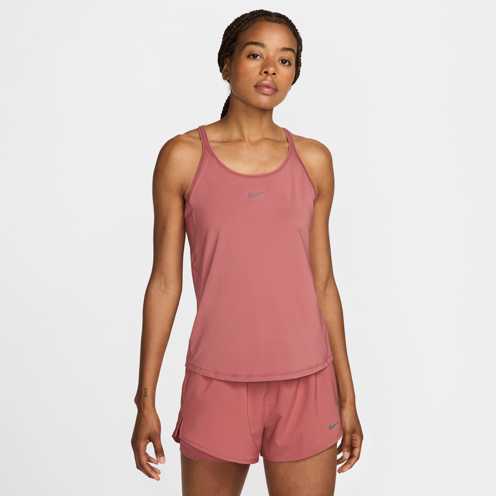 NIKE W NK ONE CLASSIC DF STRPY TANK CANYON PINK/BLACK