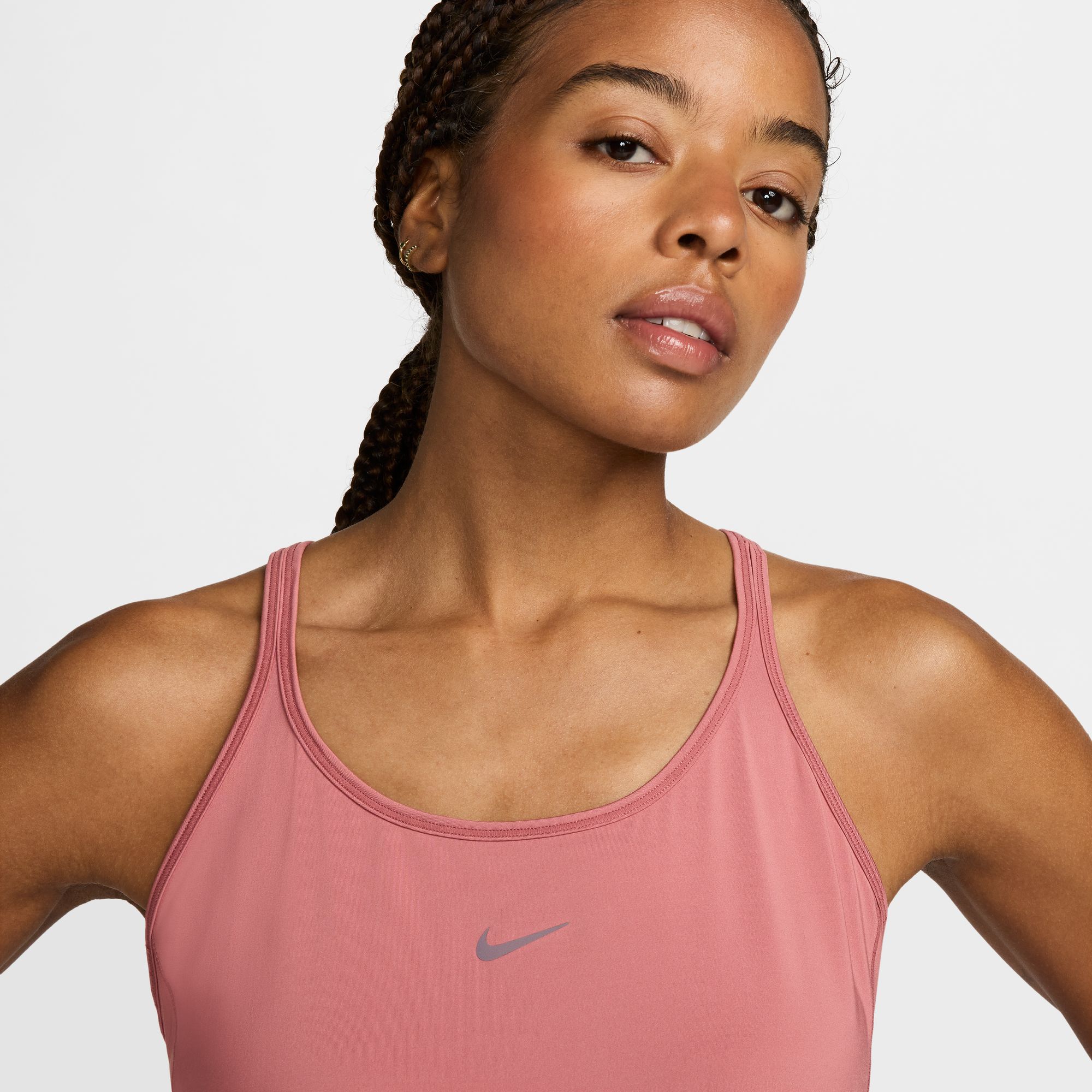 NIKE W NK ONE CLASSIC DF STRPY TANK CANYON PINK/BLACK – Bild 3