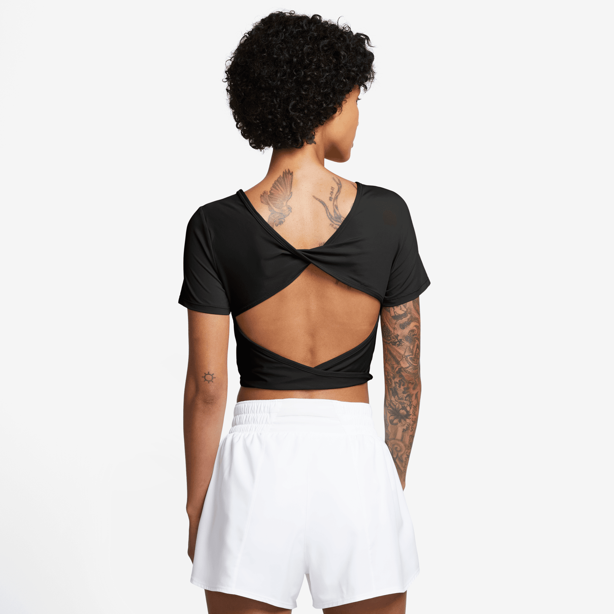 NIKE W NK ONE CLASSIC DF TWST SS TP BLACK/BLACK – Bild 2