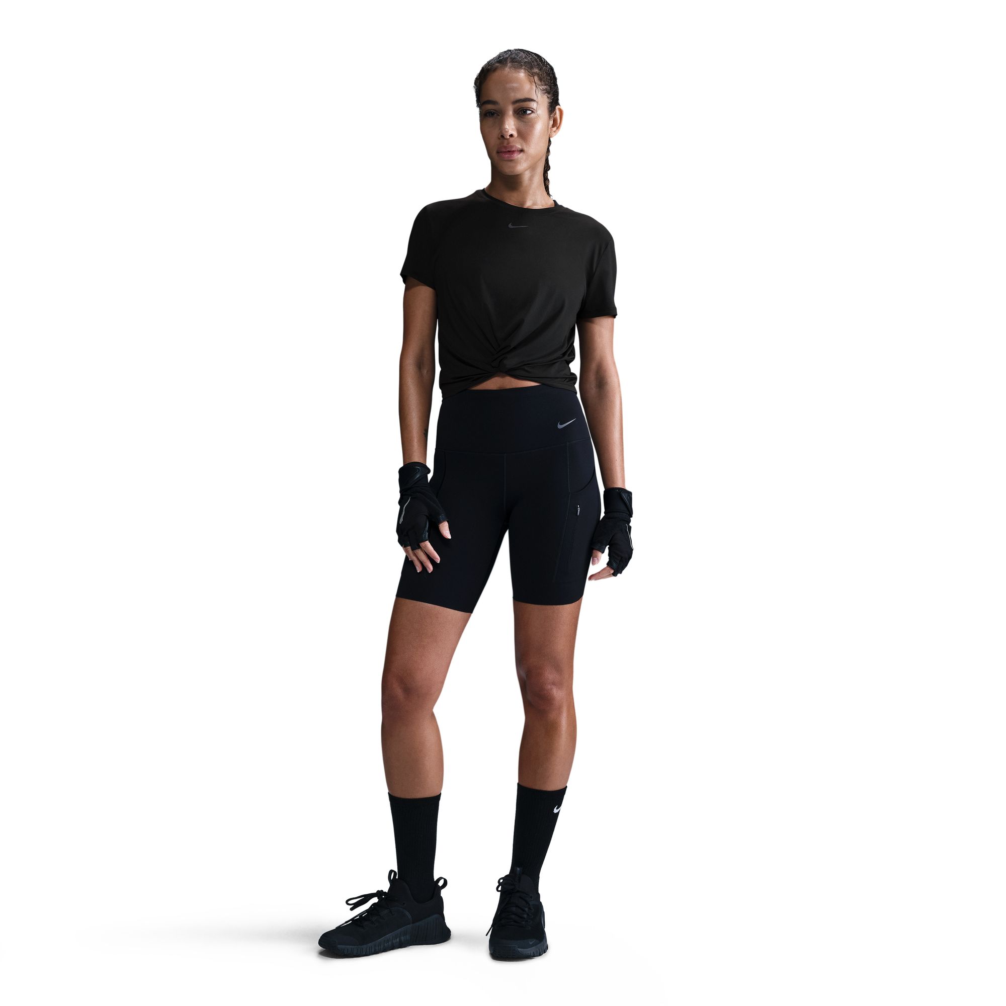 NIKE W NK ONE CLASSIC TWST SS BLACK/BLACK