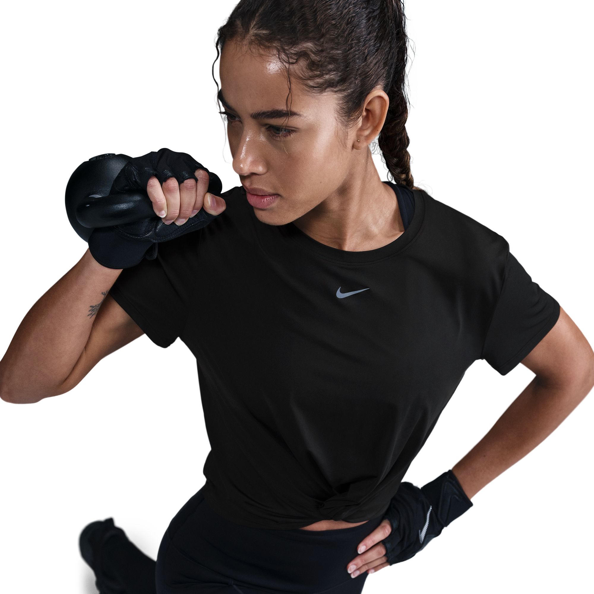 NIKE W NK ONE CLASSIC TWST SS BLACK/BLACK – Bild 3