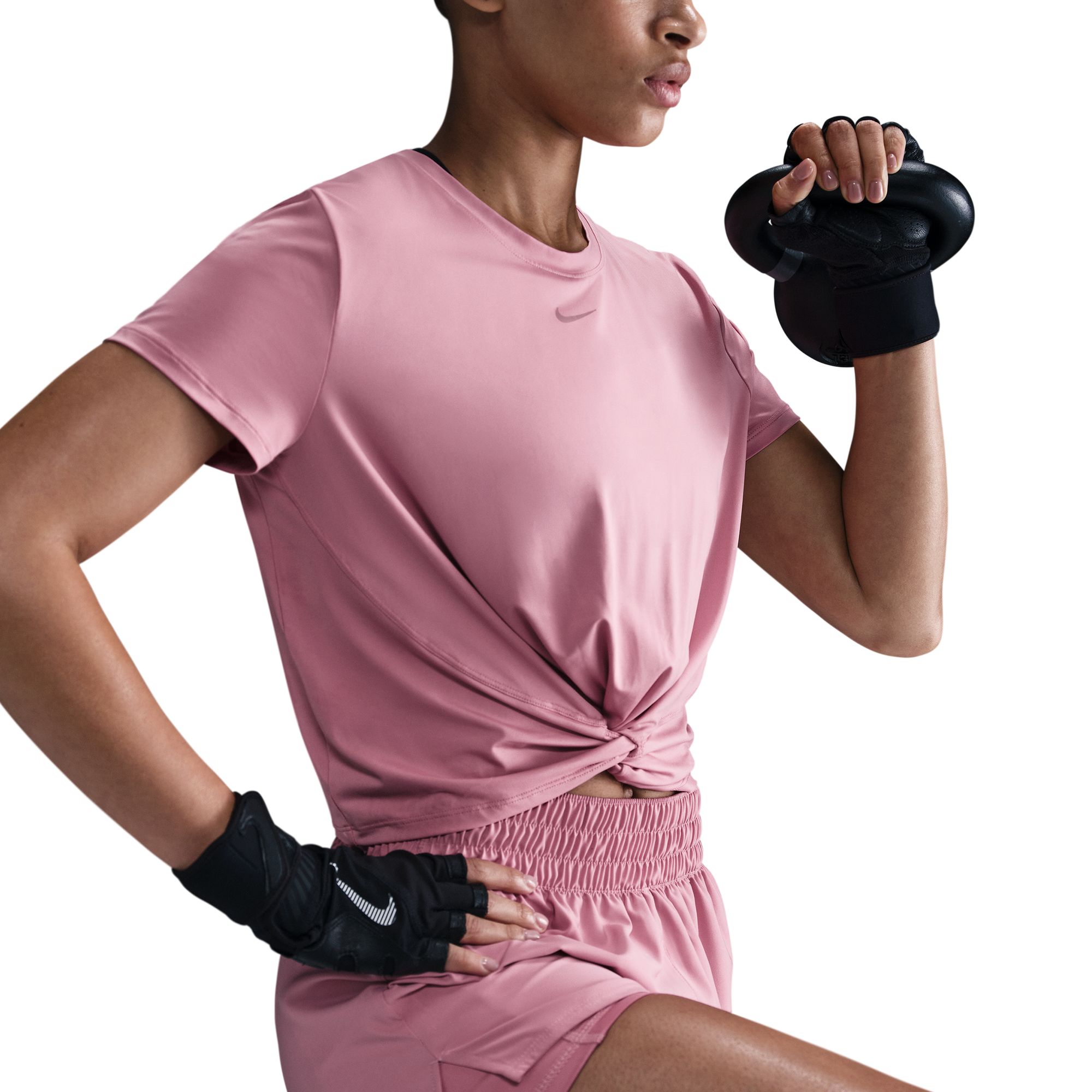 NIKE W NK ONE CLASSIC TWST SS ELEMENTAL PINK/BLACK – Bild 3